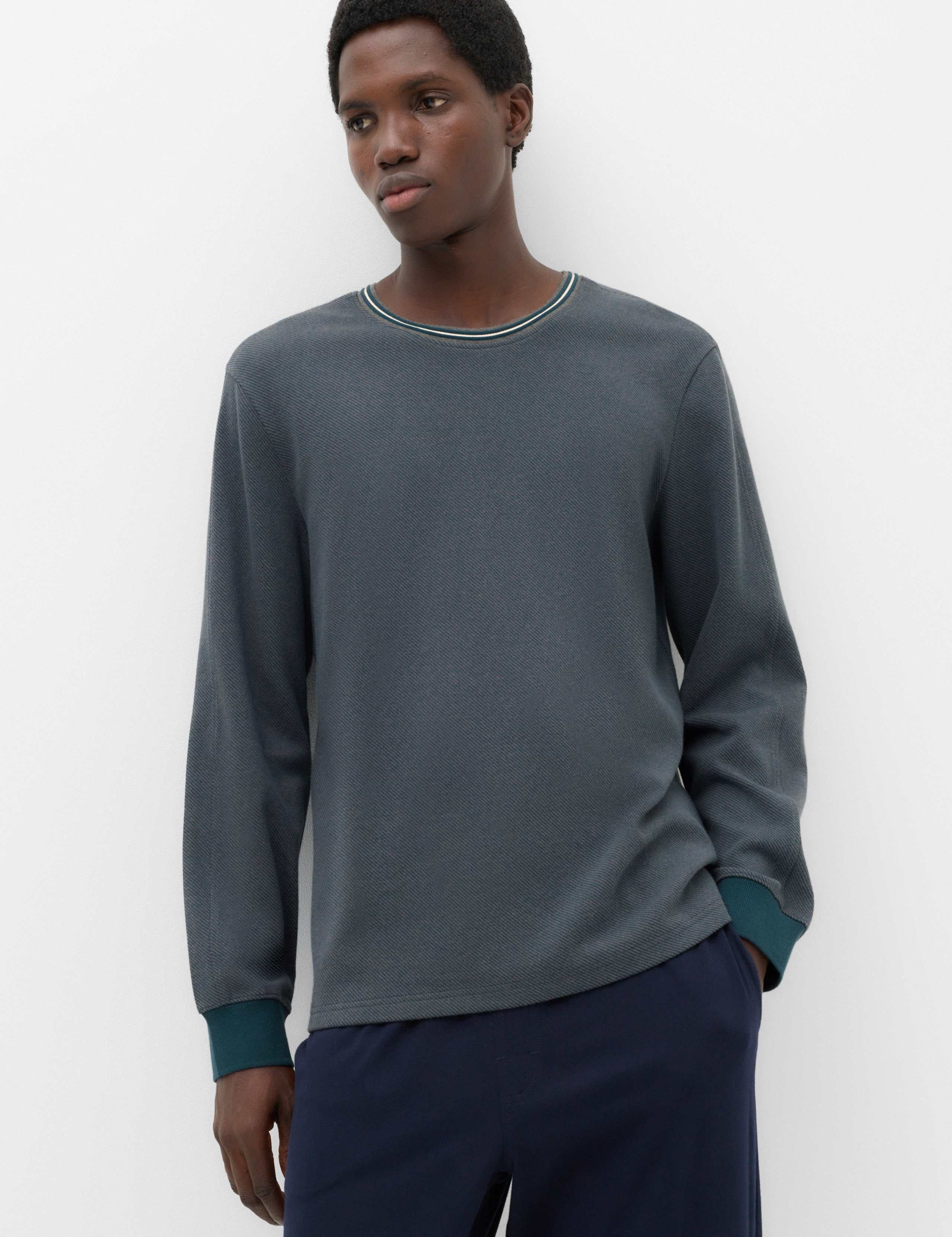 Cotton Rich Textured Loungewear Top