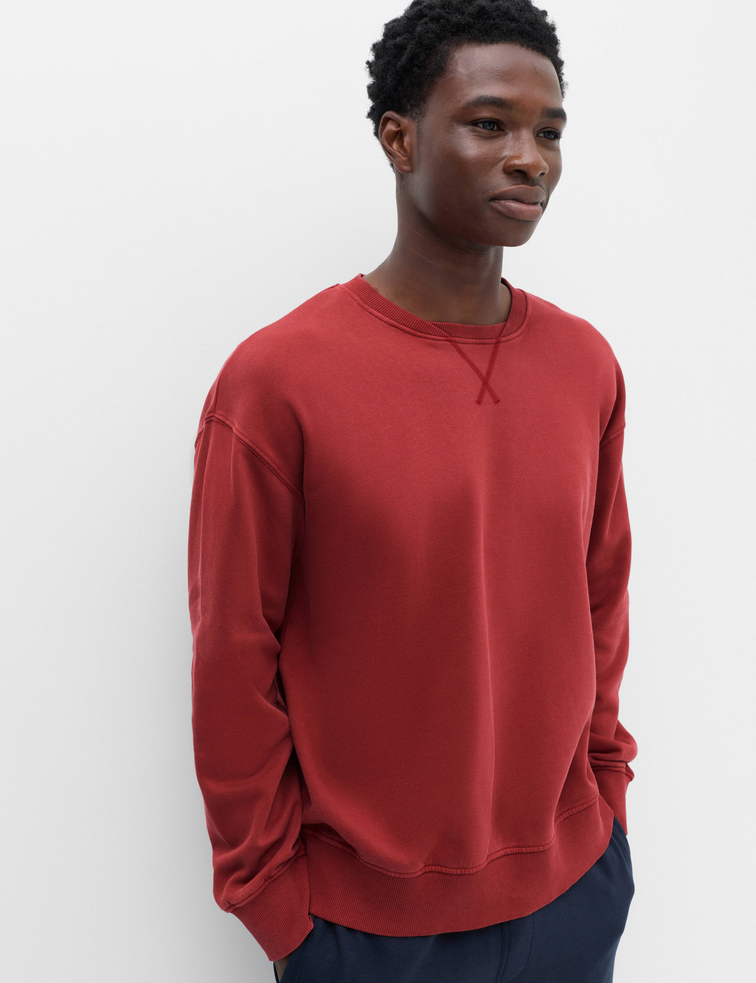 Cotton Rich Garment Dye Loungewear Sweatshirt