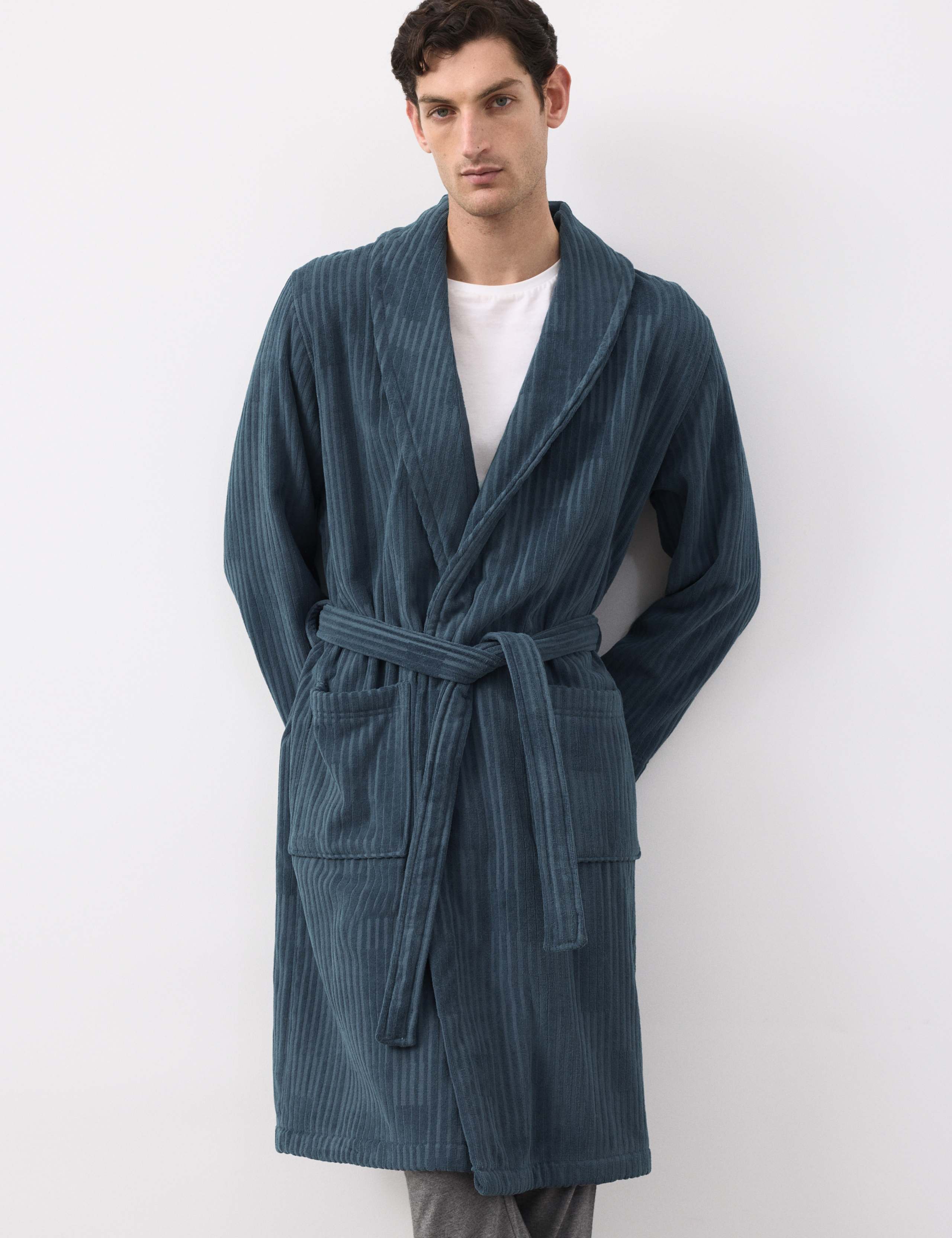 Pure Cotton Burnout Textured Dressing Gown