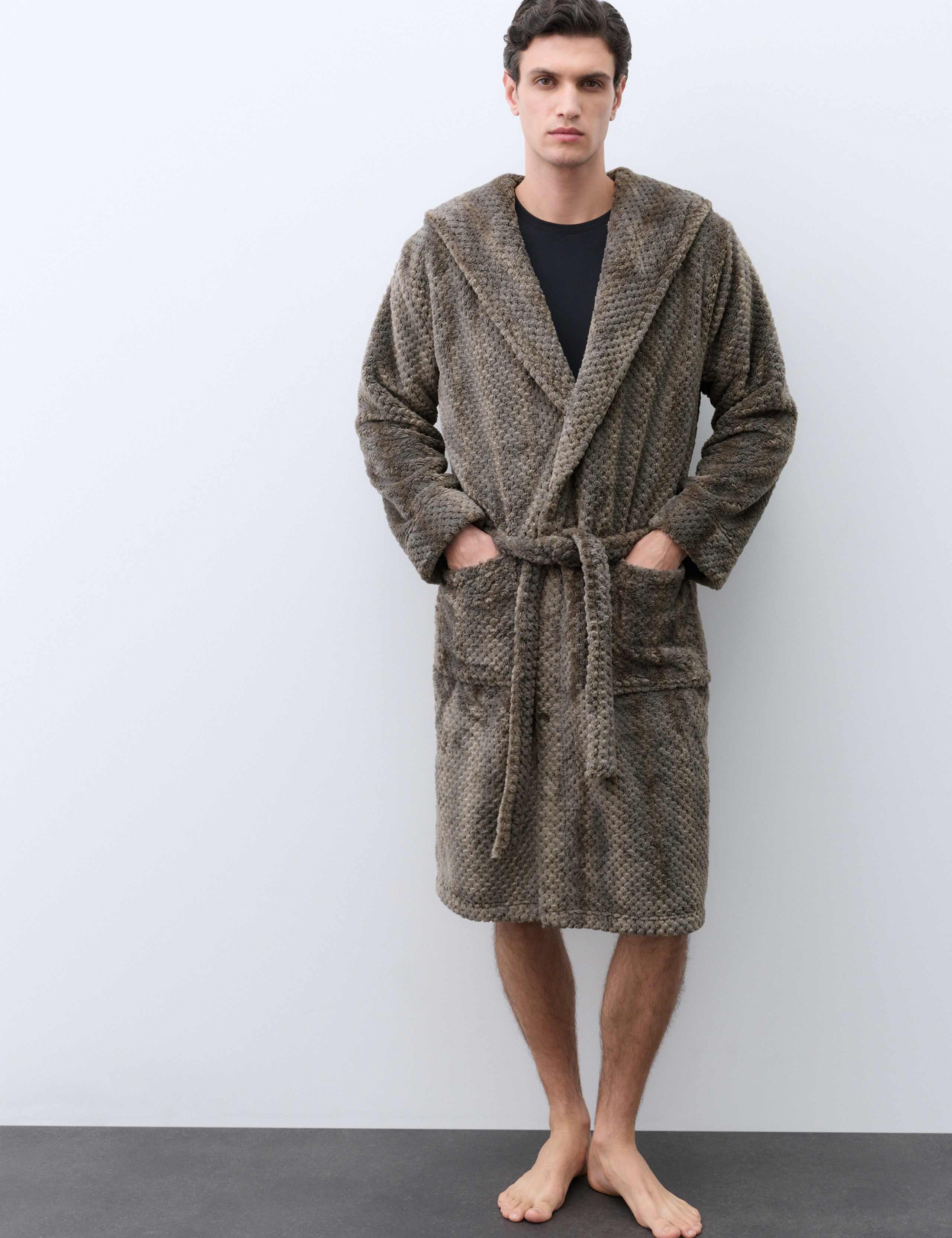 Fleece Textured Dressing Gown