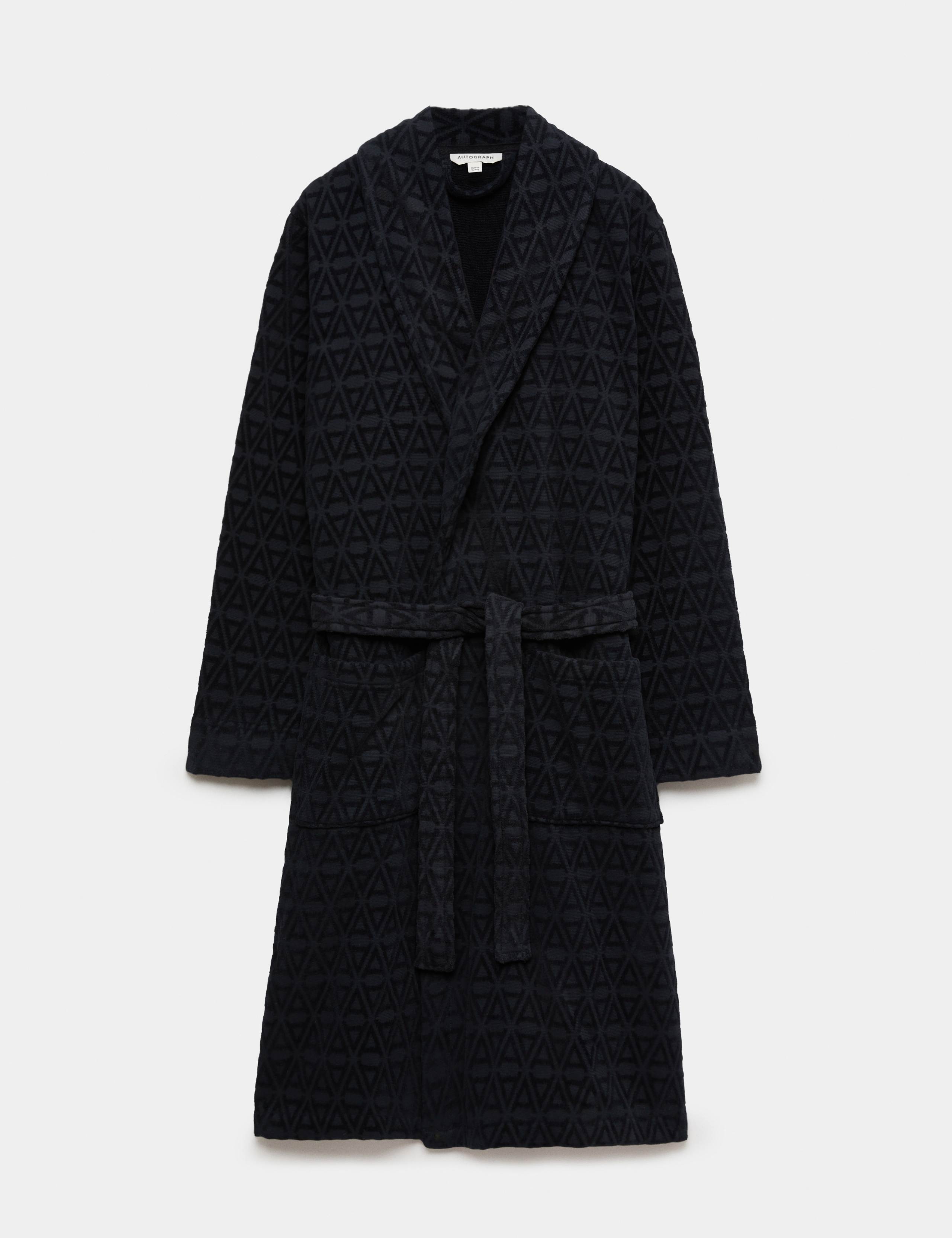 Pure Cotton Textured Dressing Gown
