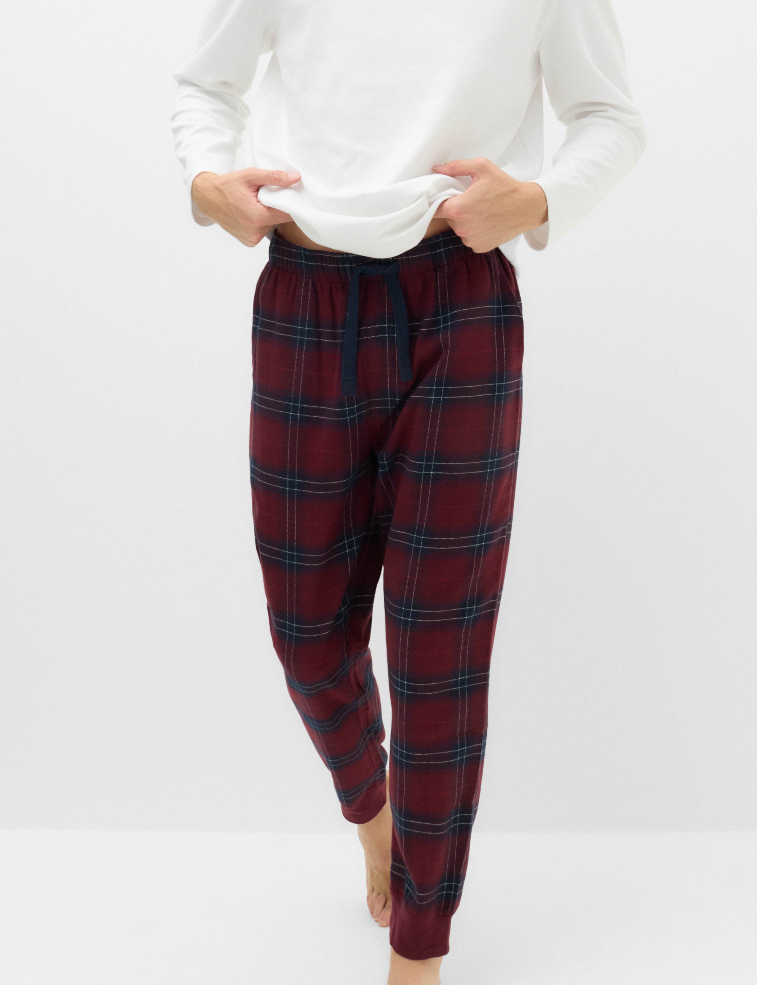 Pure Cotton Checked Joggers