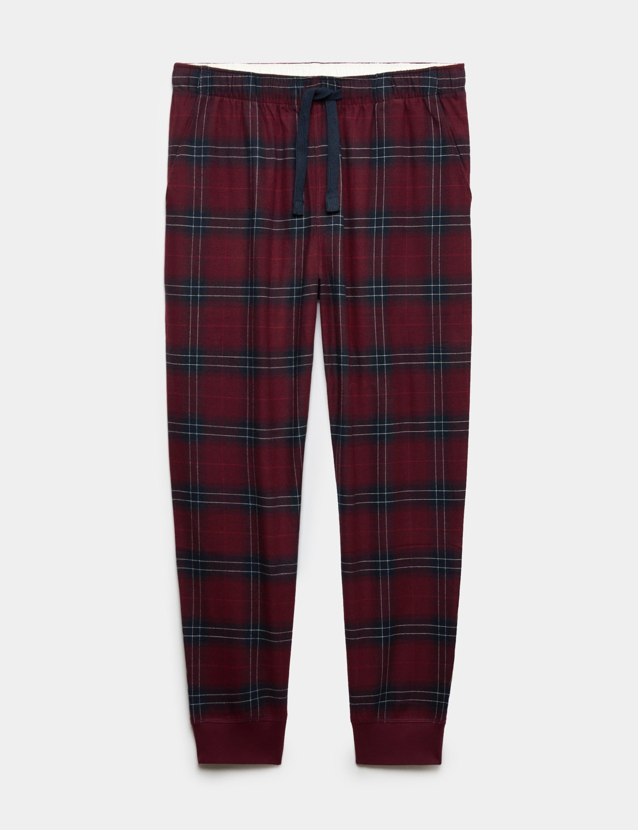Pure Cotton Checked Joggers