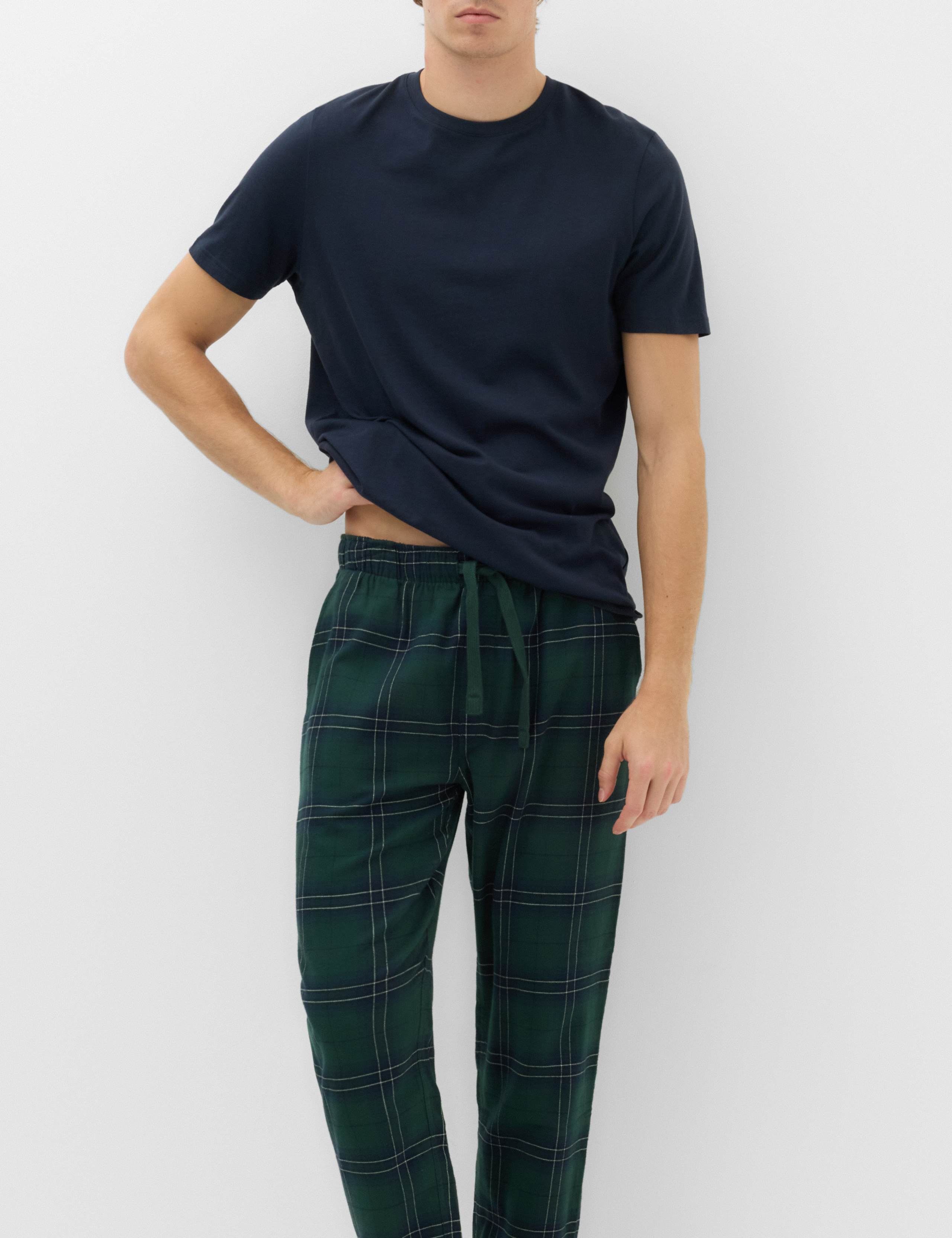 Pure Cotton Checked Joggers