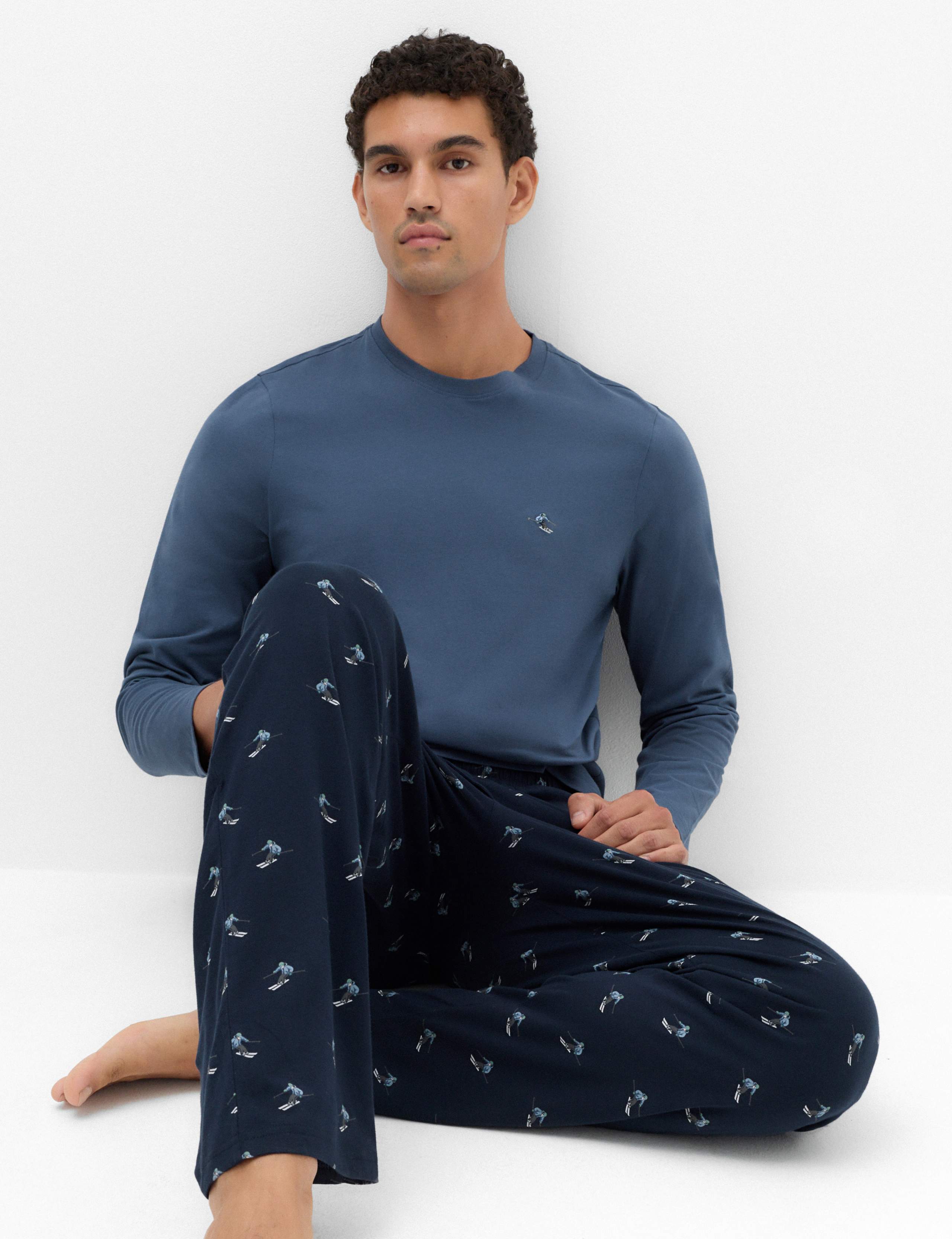 Pure Cotton Ski Print Pyjama Set