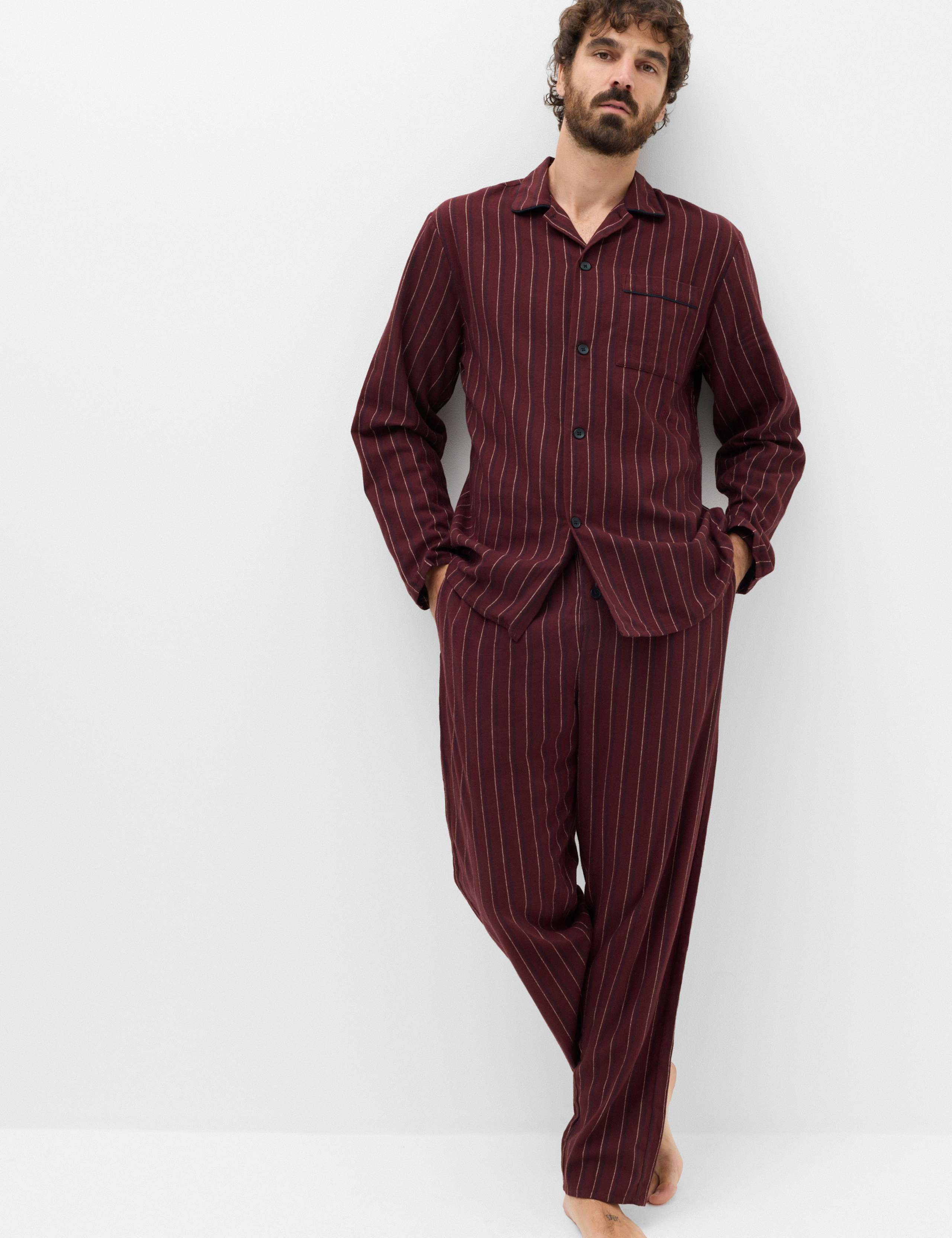 Brushed Cotton Striped Pyjama Set