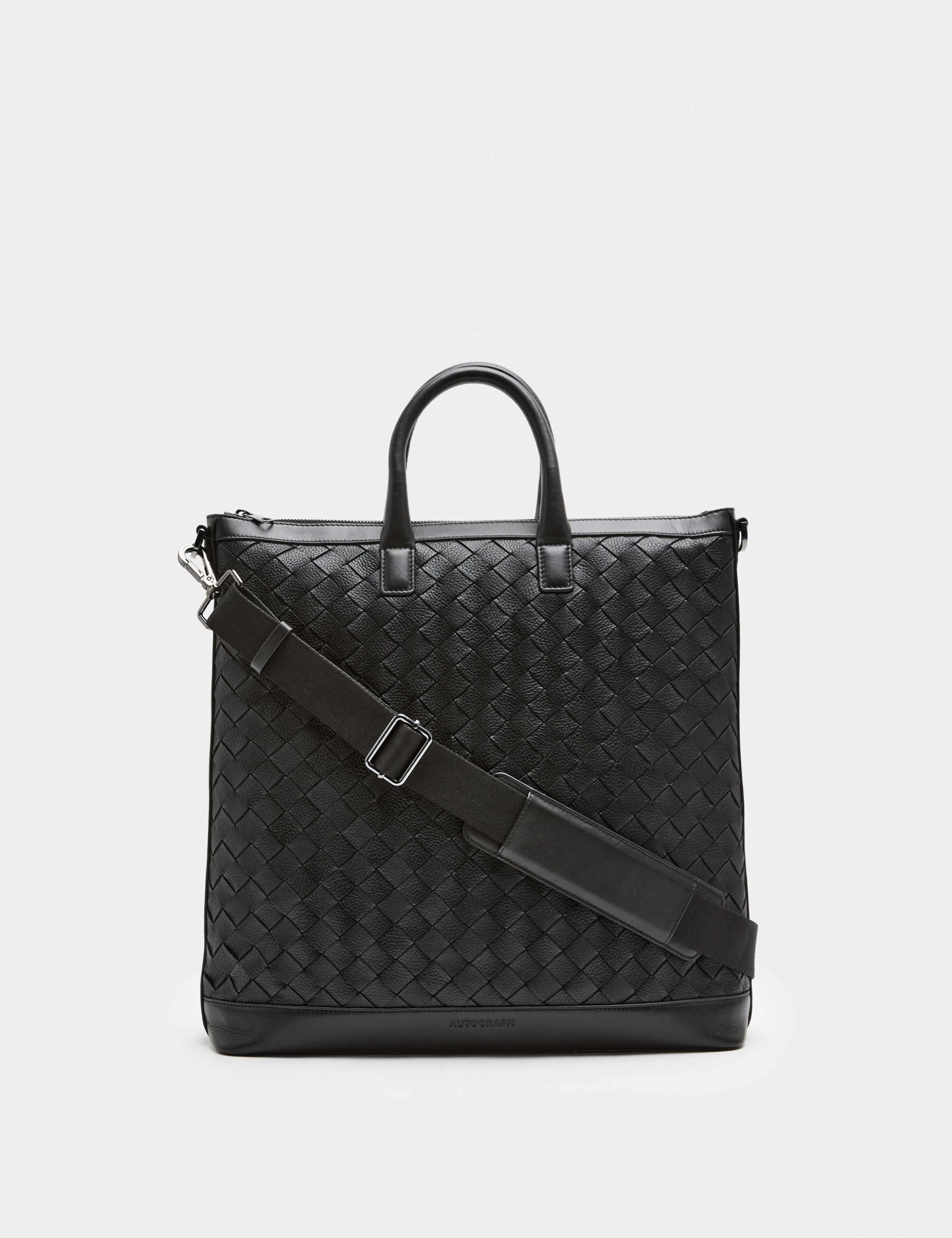 Leather Zip Tote Bag