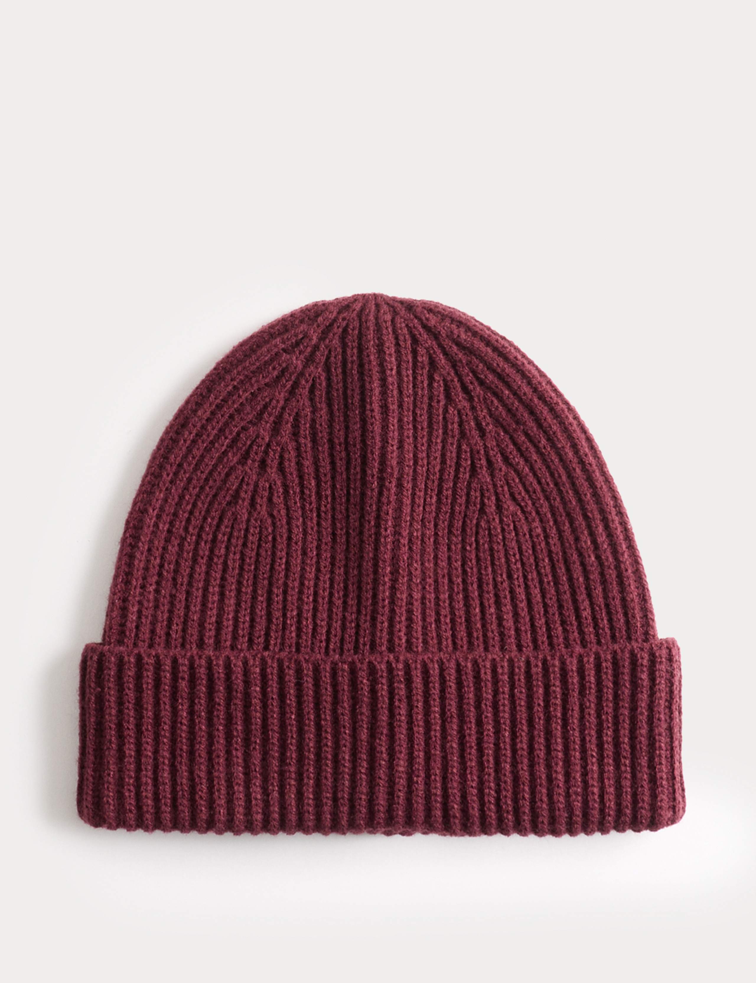 Ribbed Knitted Beanie Hat