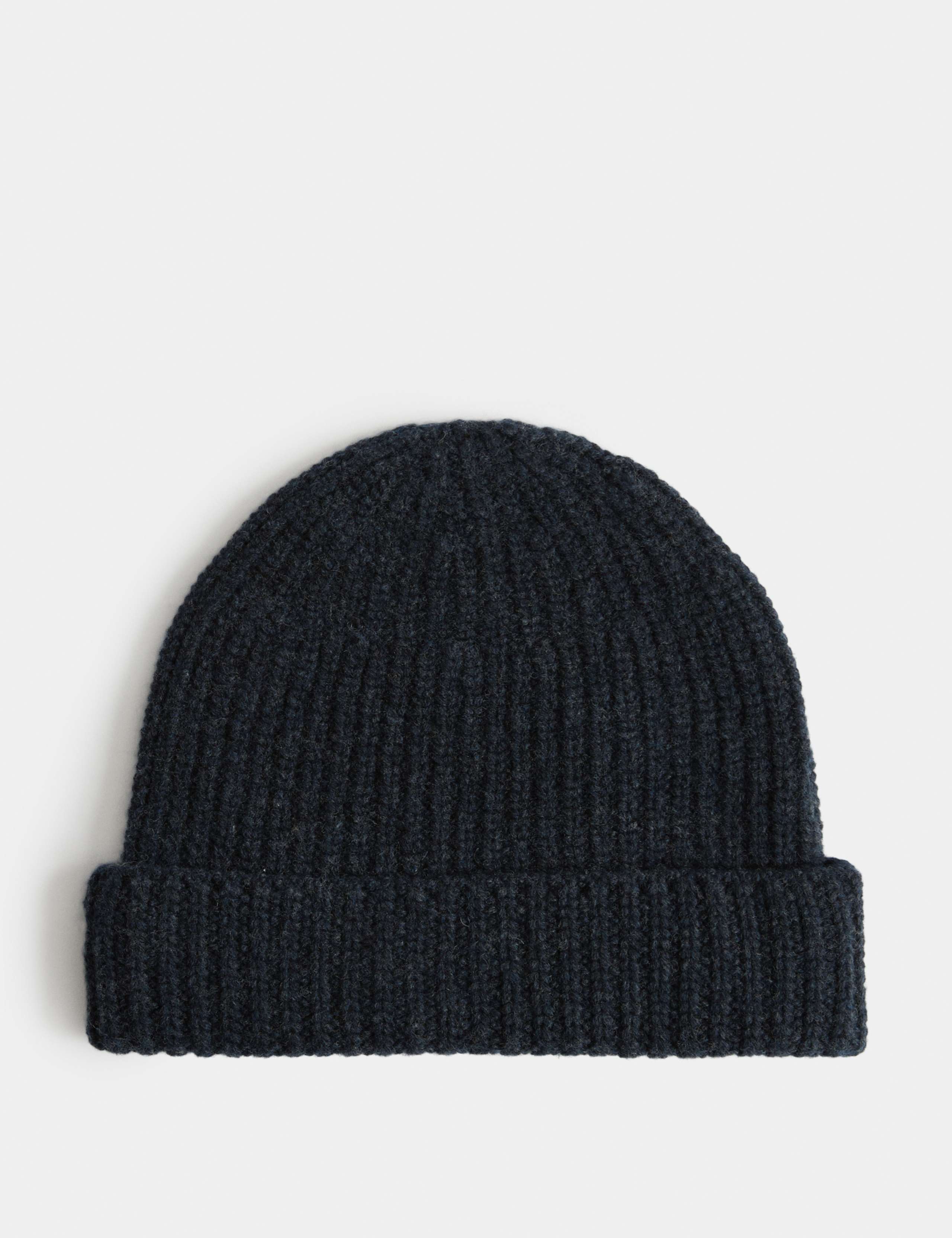 Wool Blend Open Knit Beanie Hat
