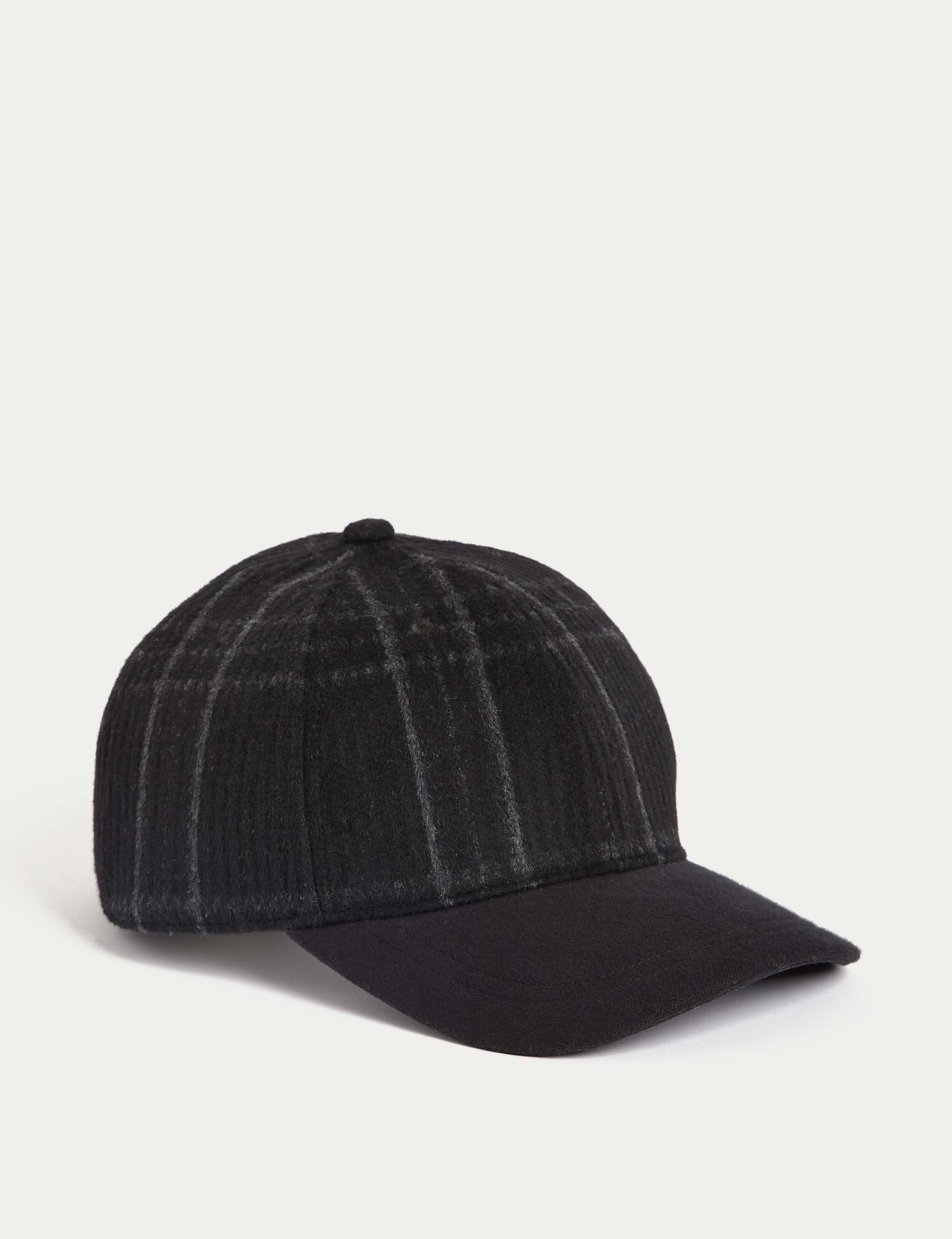 Herringbone Baseball Cap with Wool
