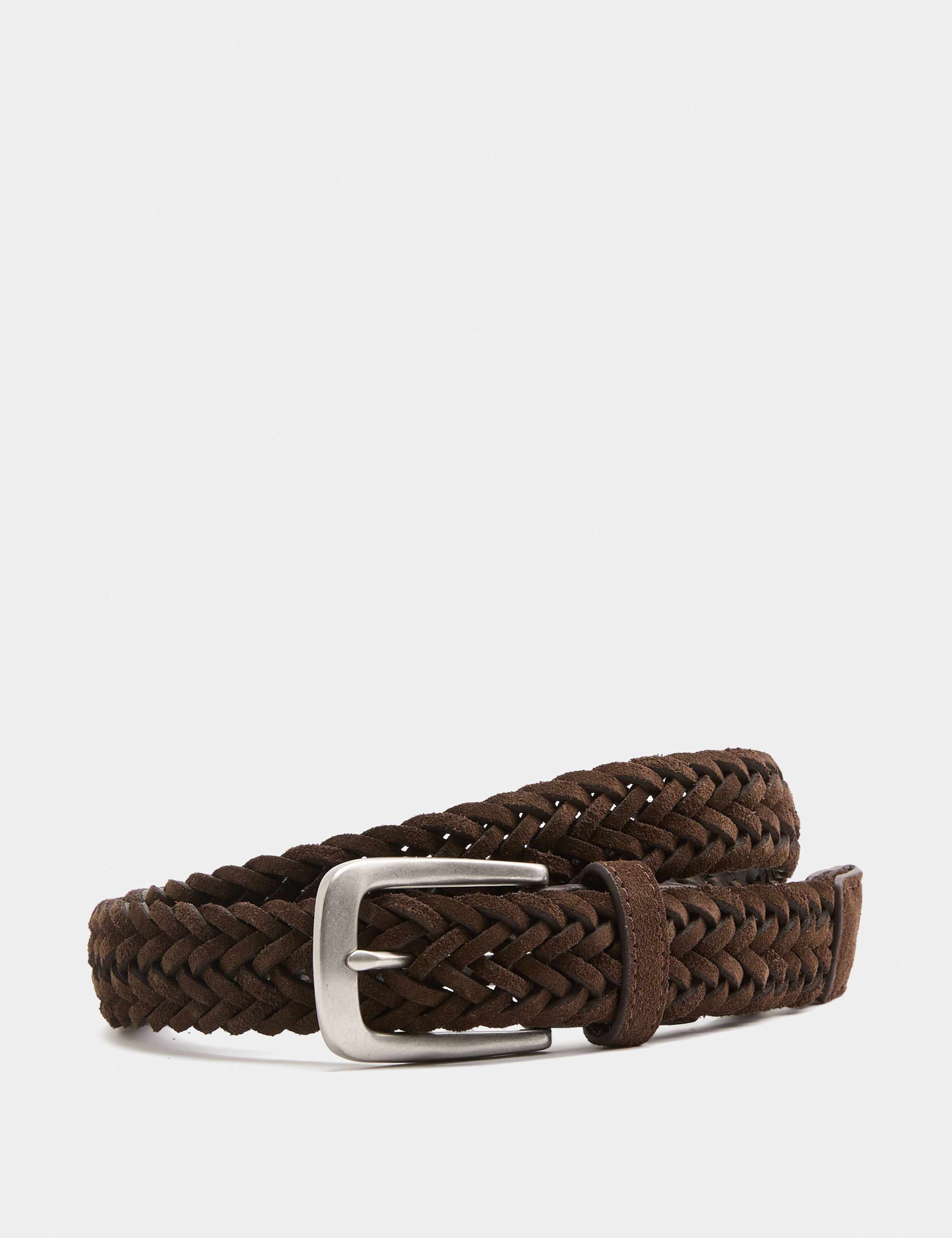 Suede Slim Plaited Belt