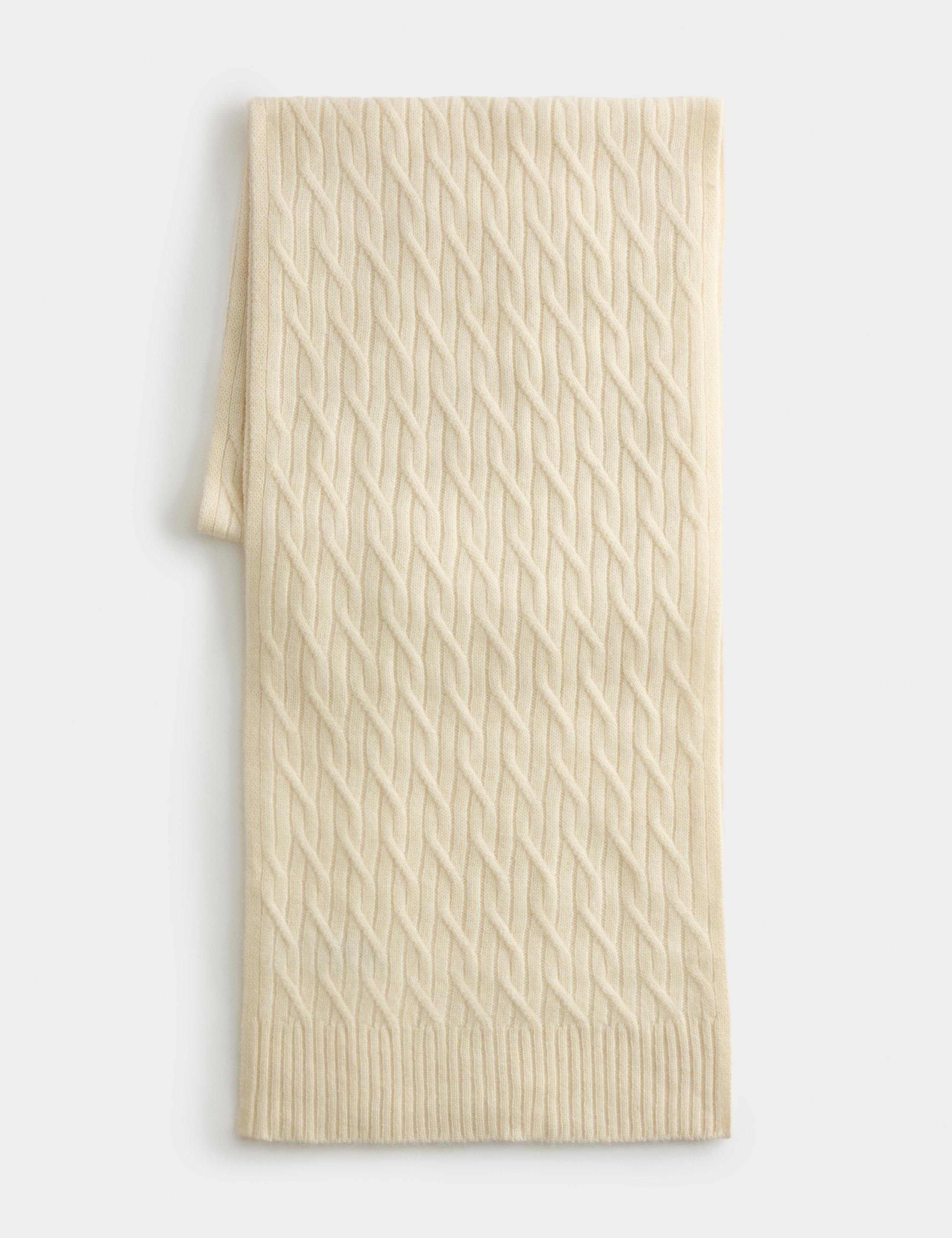 Jaeger Cashmere Cable Knit Scarf