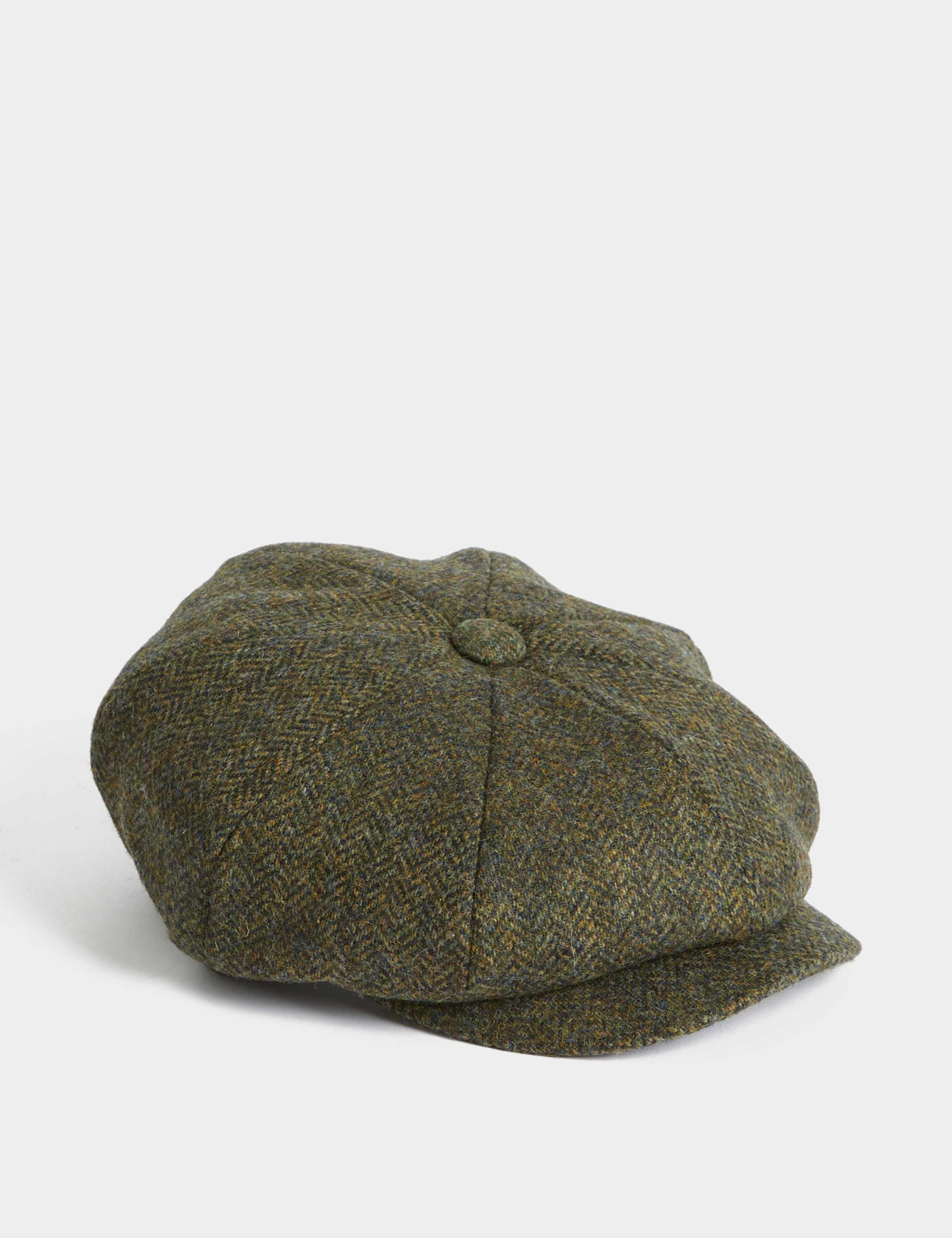 Pure Wool Herringbone Baker Boy Hat
