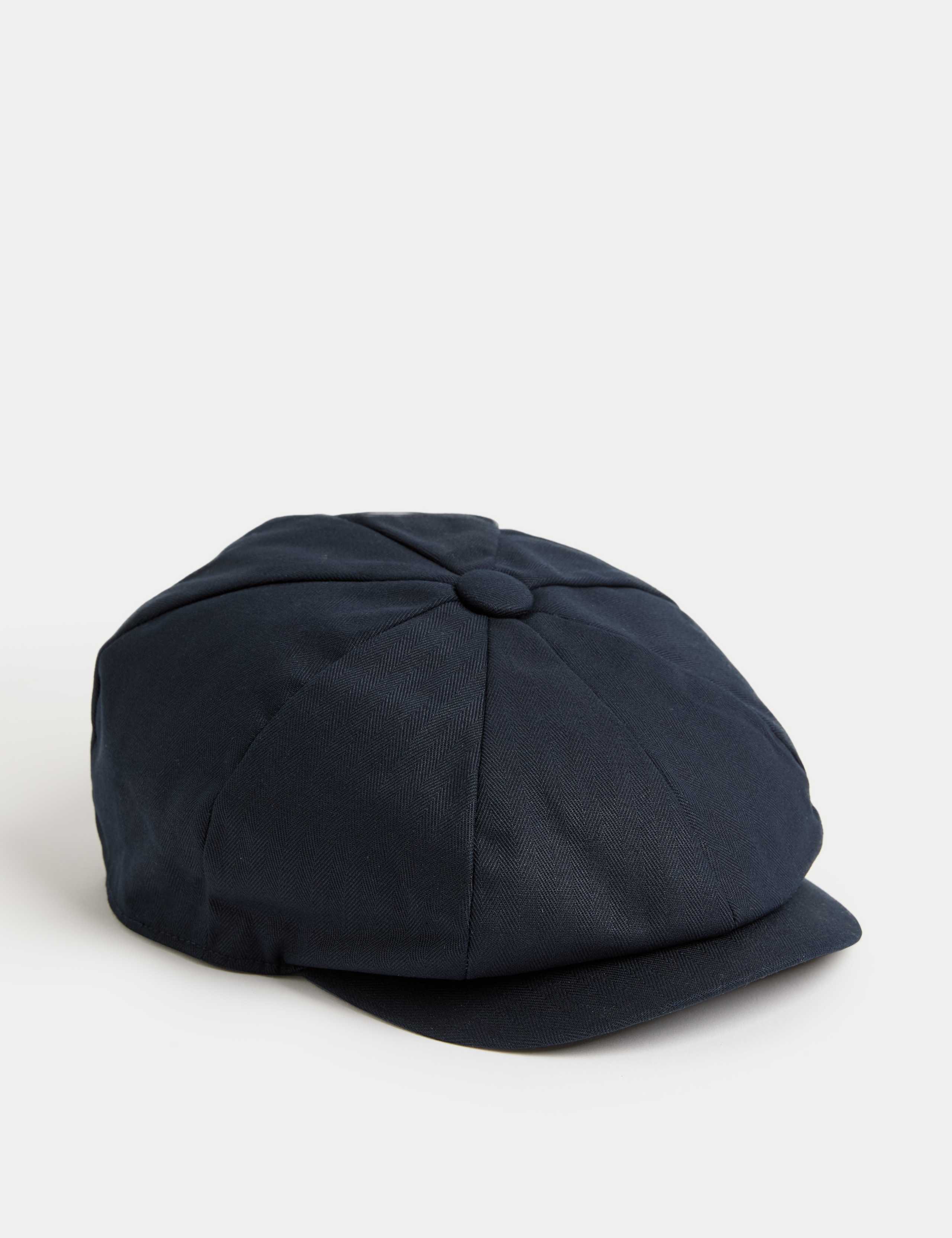 Pure Cotton Herringbone Baker Boy Hat