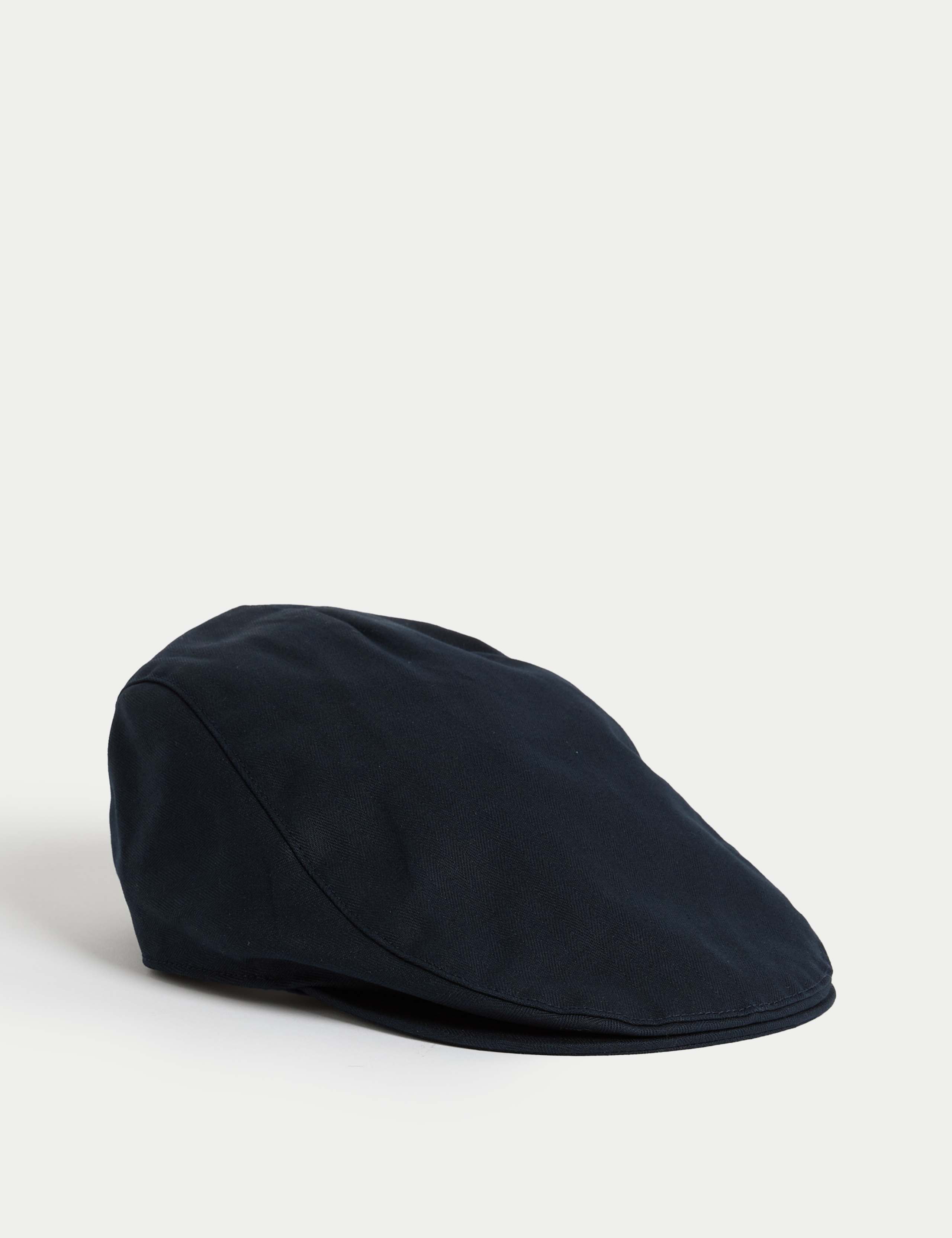 Pure Cotton Herringbone Flat Cap