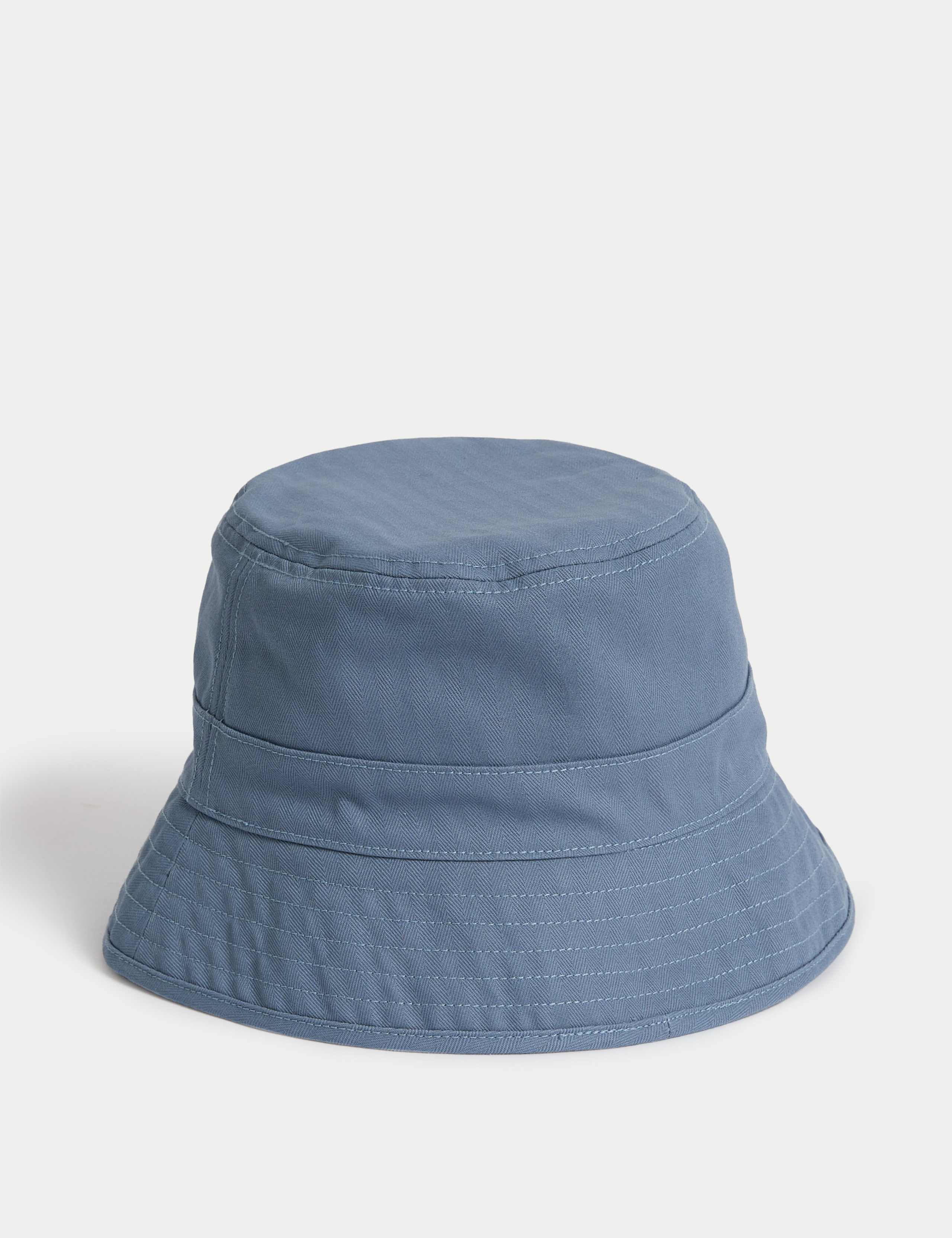 Pure Cotton Herringbone Bucket Hat