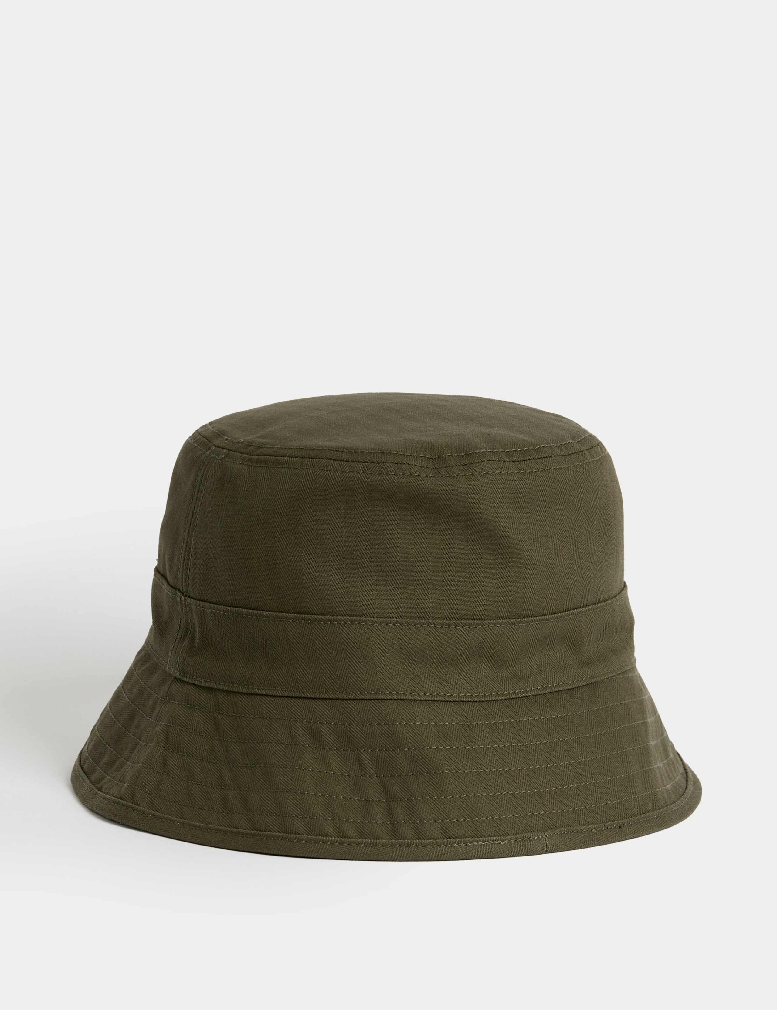 Pure Cotton Herringbone Bucket Hat