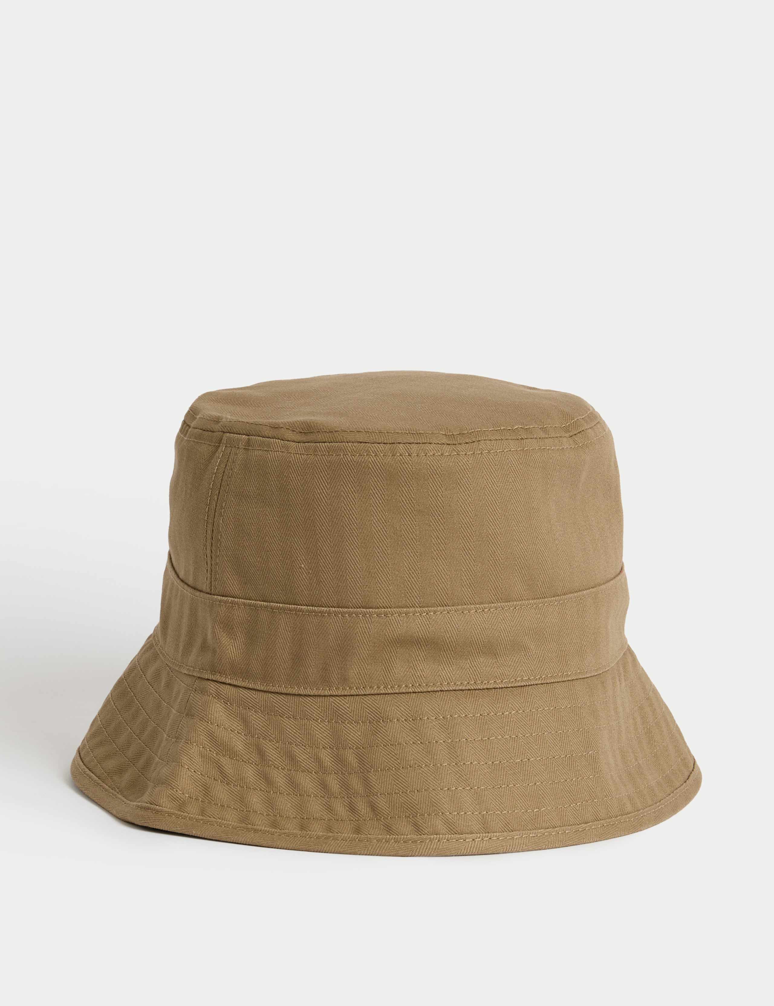 Pure Cotton Herringbone Bucket Hat