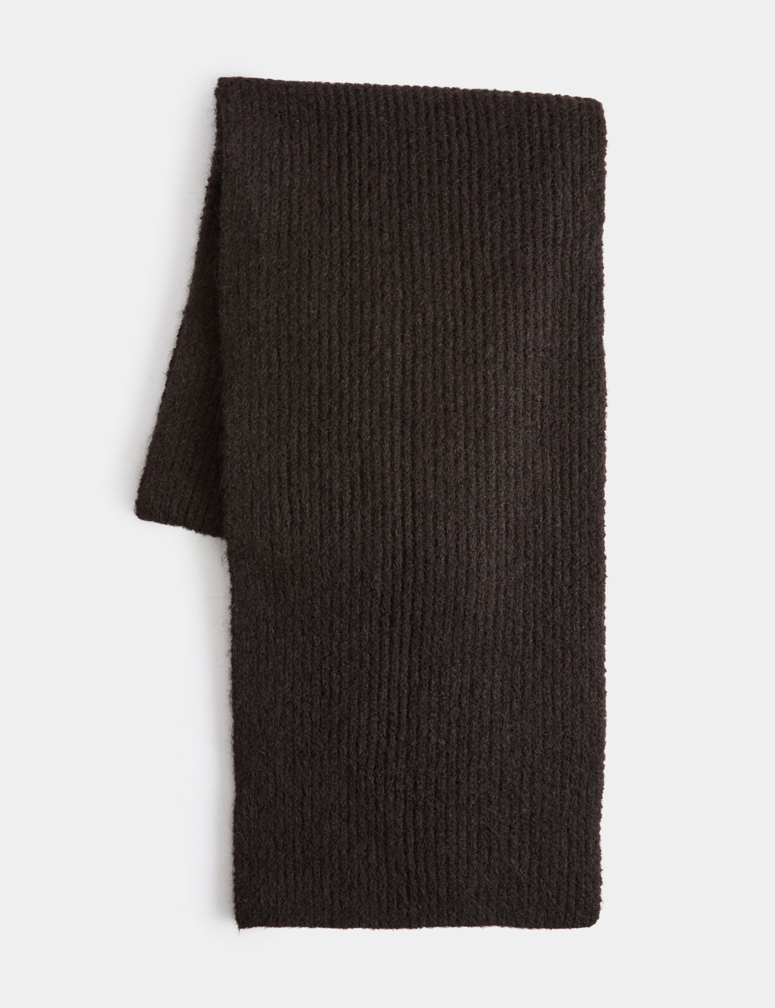 Ribbed Scarf With Wool