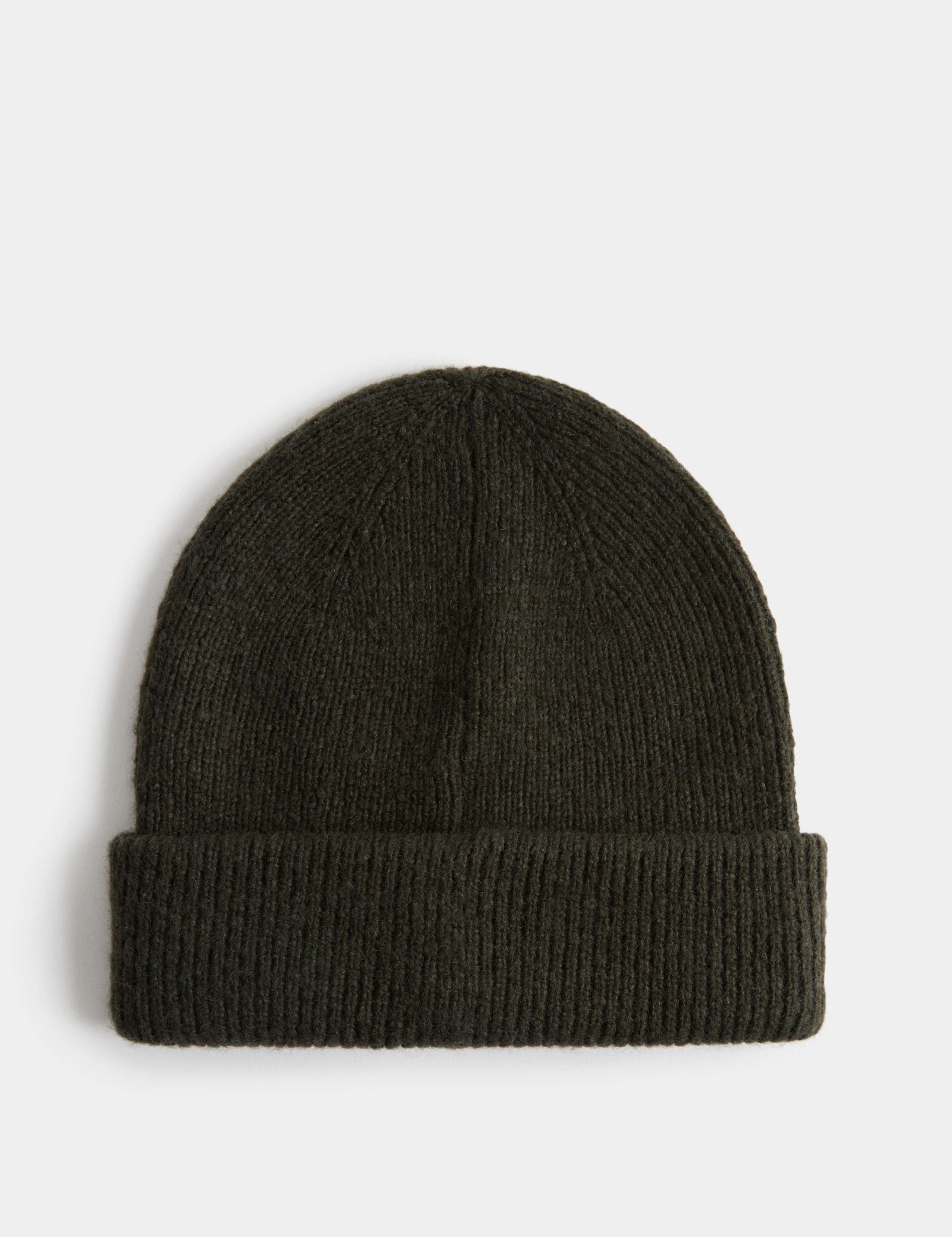 Ribbed Knitted Beanie Hat