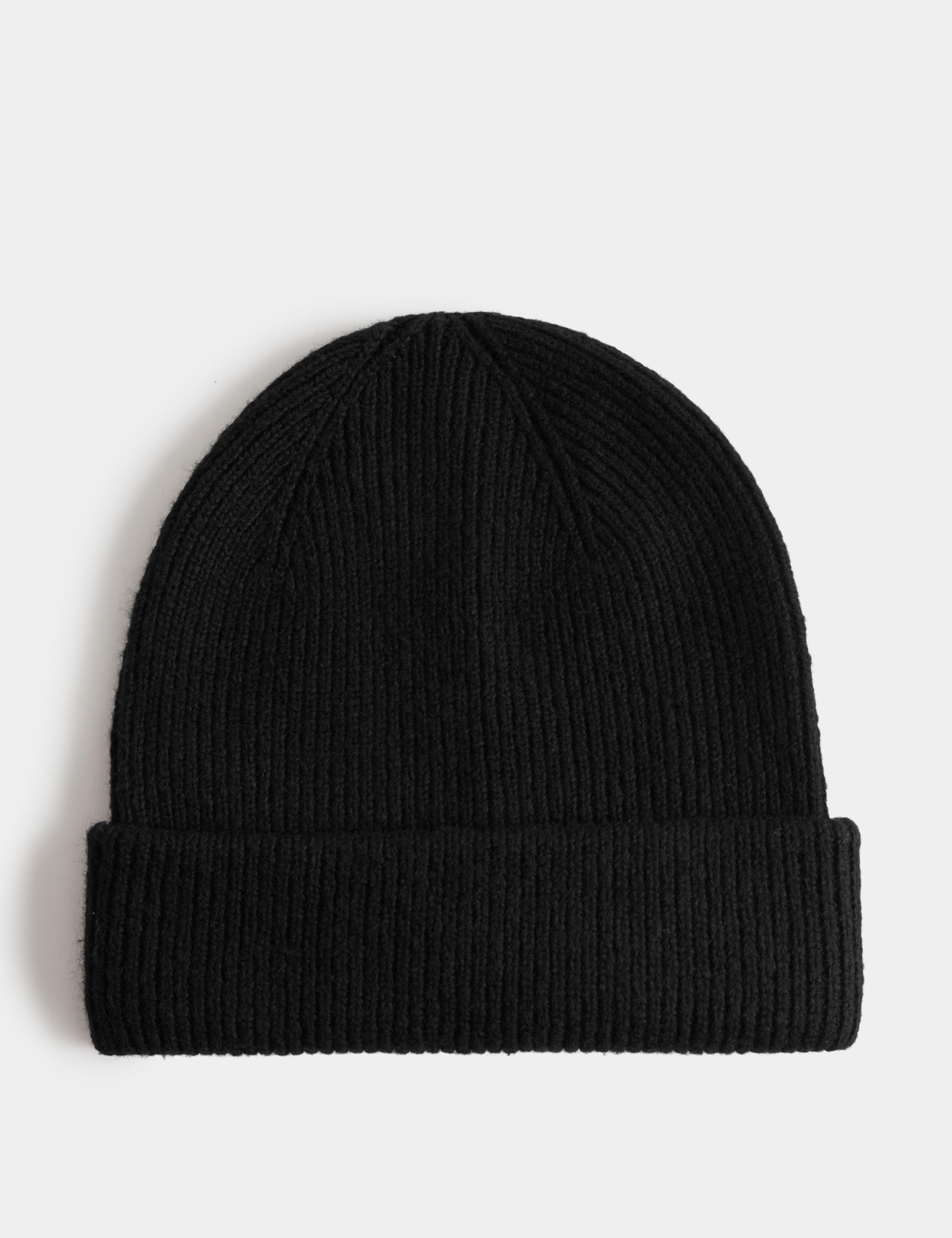 Ribbed Knitted Beanie Hat
