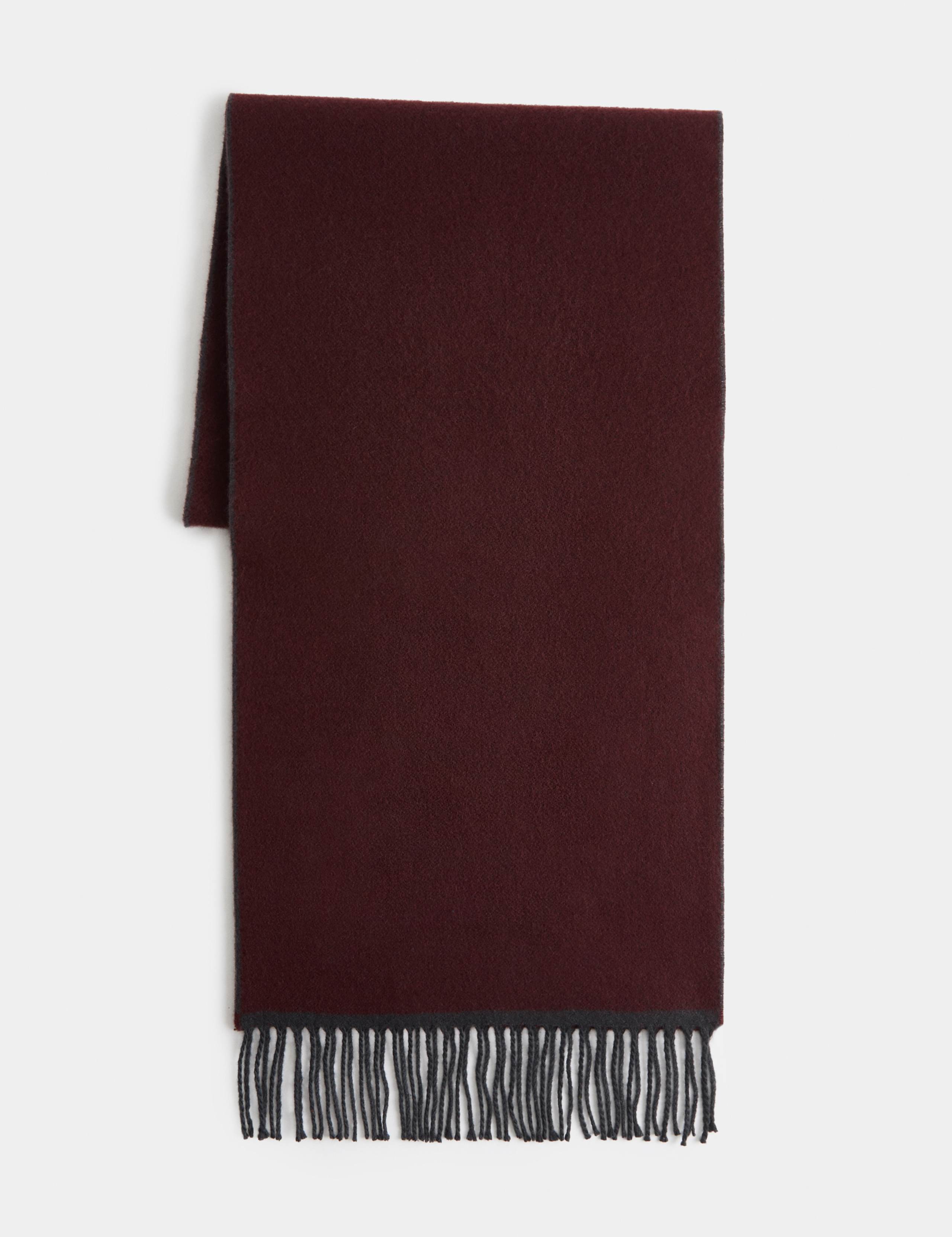 Wool Blend Reversible Herringbone Scarf
