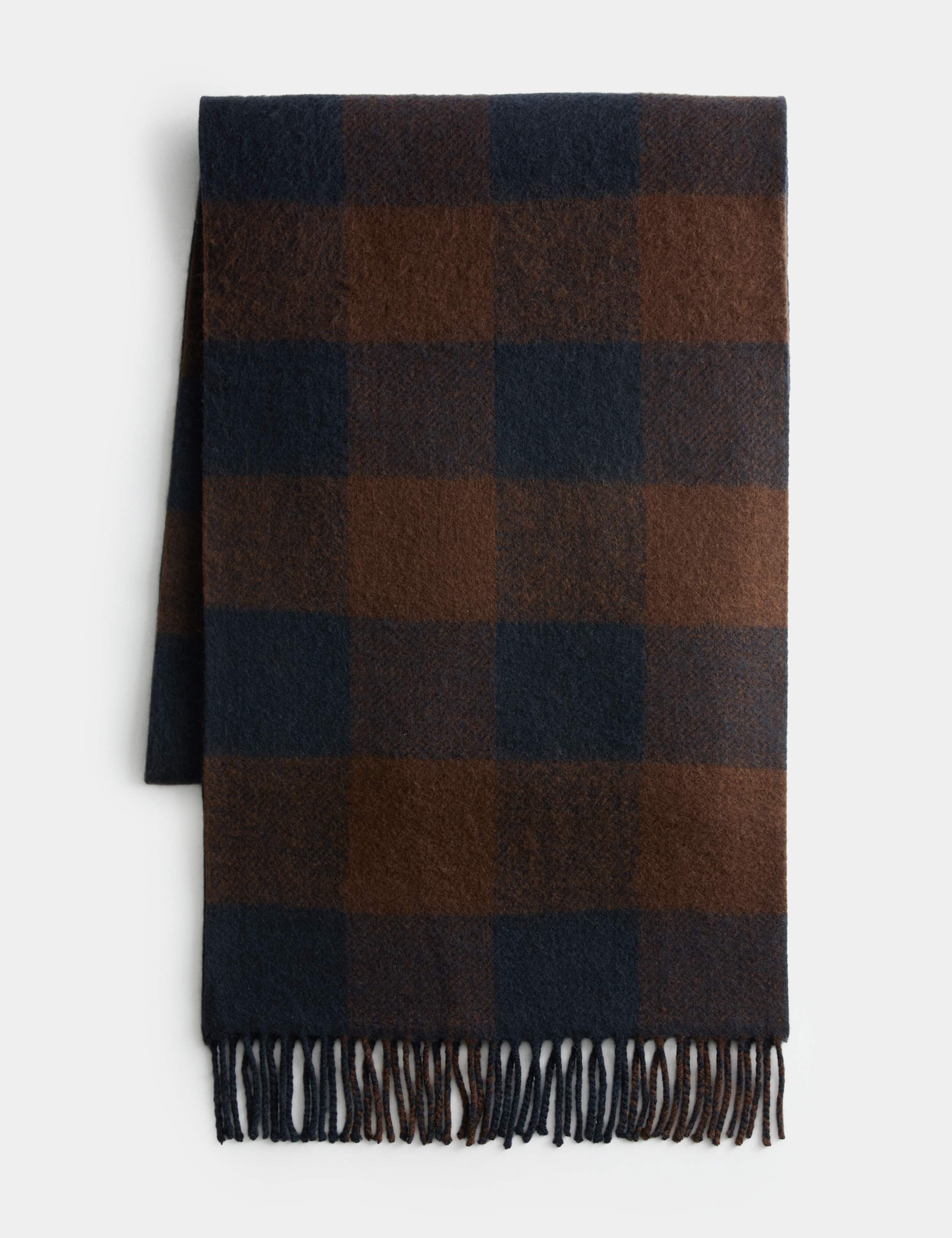 Wool Blend Checked Scarf
