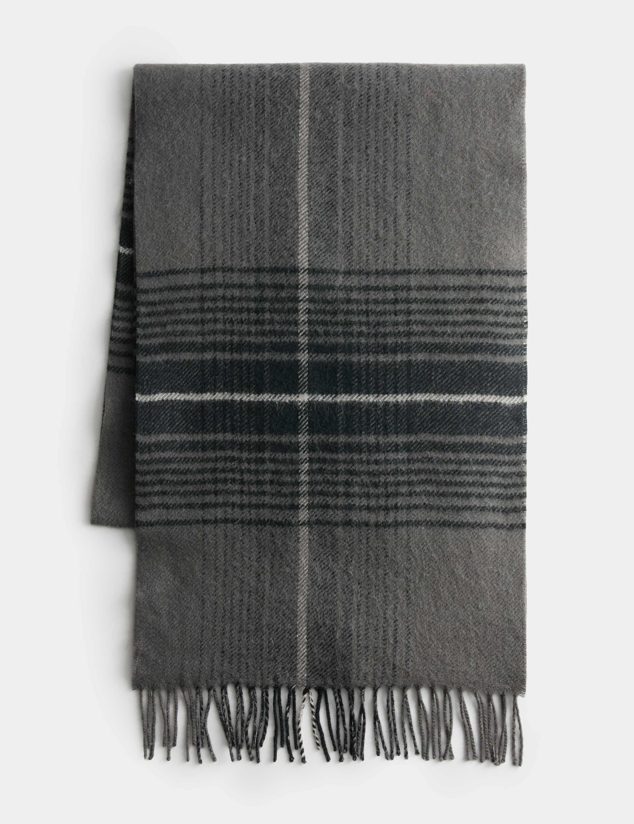 Wool Blend Checked Scarf