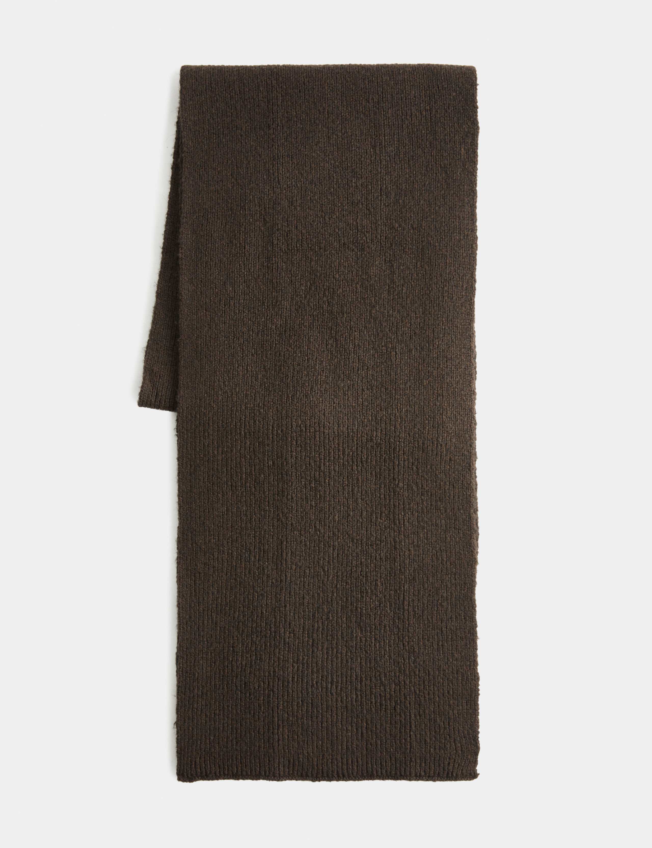 Ribbed Scarf with Cotton