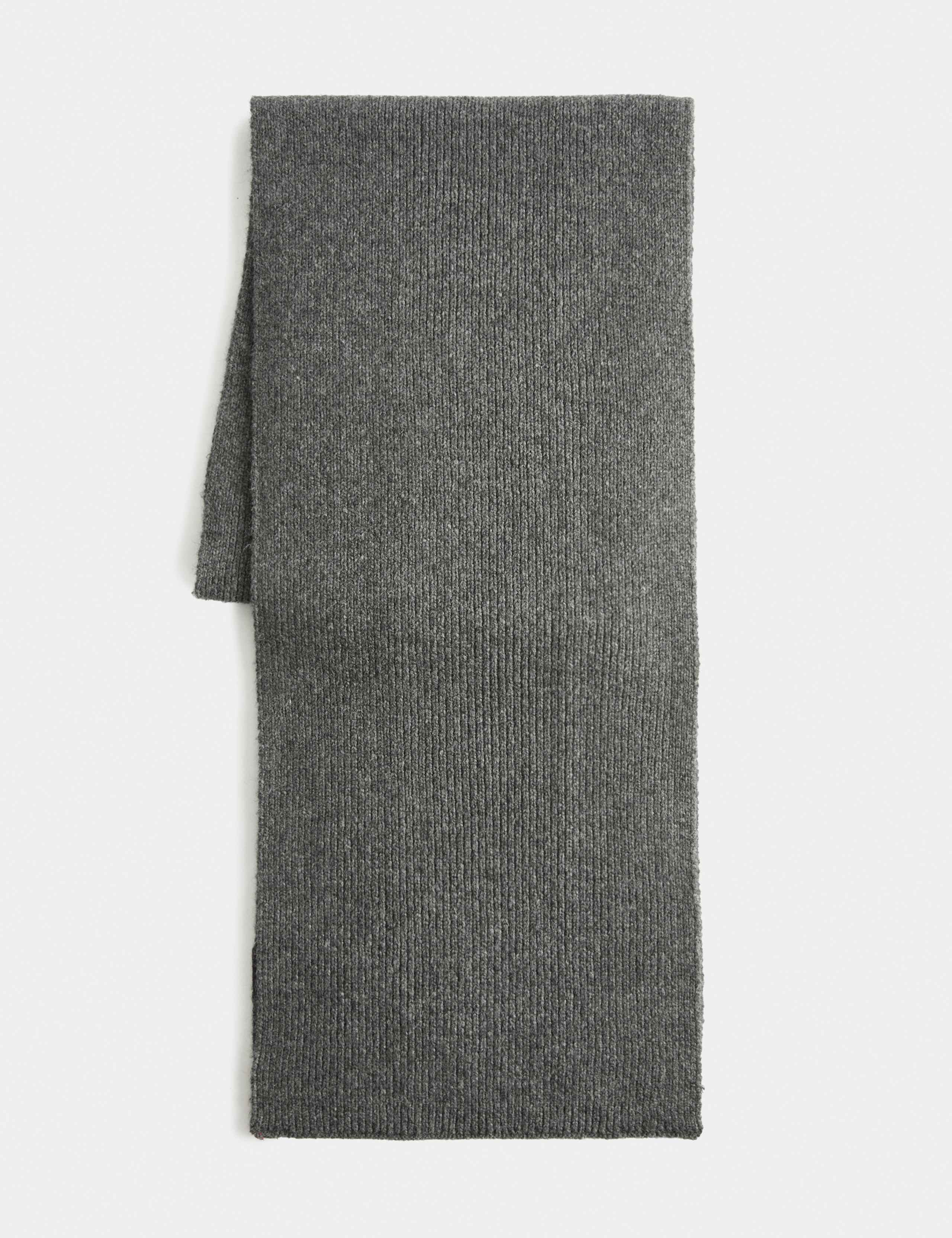 Ribbed Scarf with Cotton