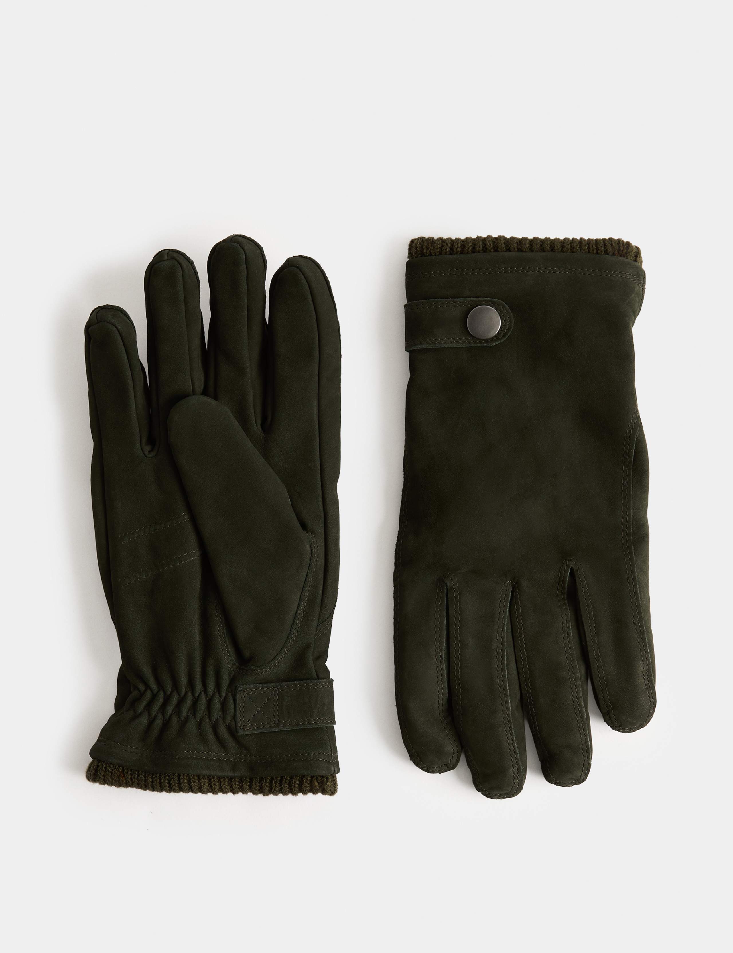 Nubuck Leather Buckle Gloves