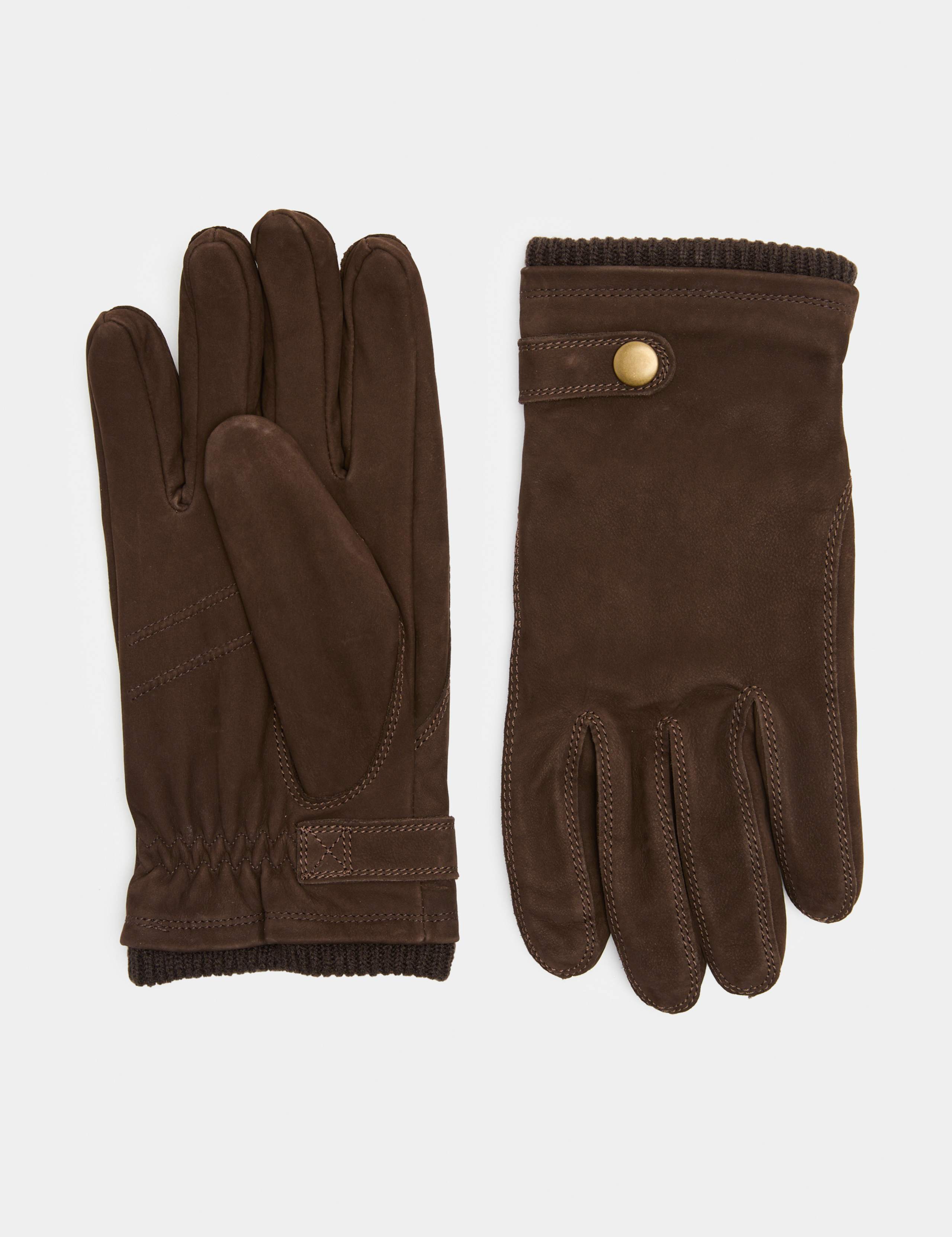 Nubuck Leather Buckle Gloves