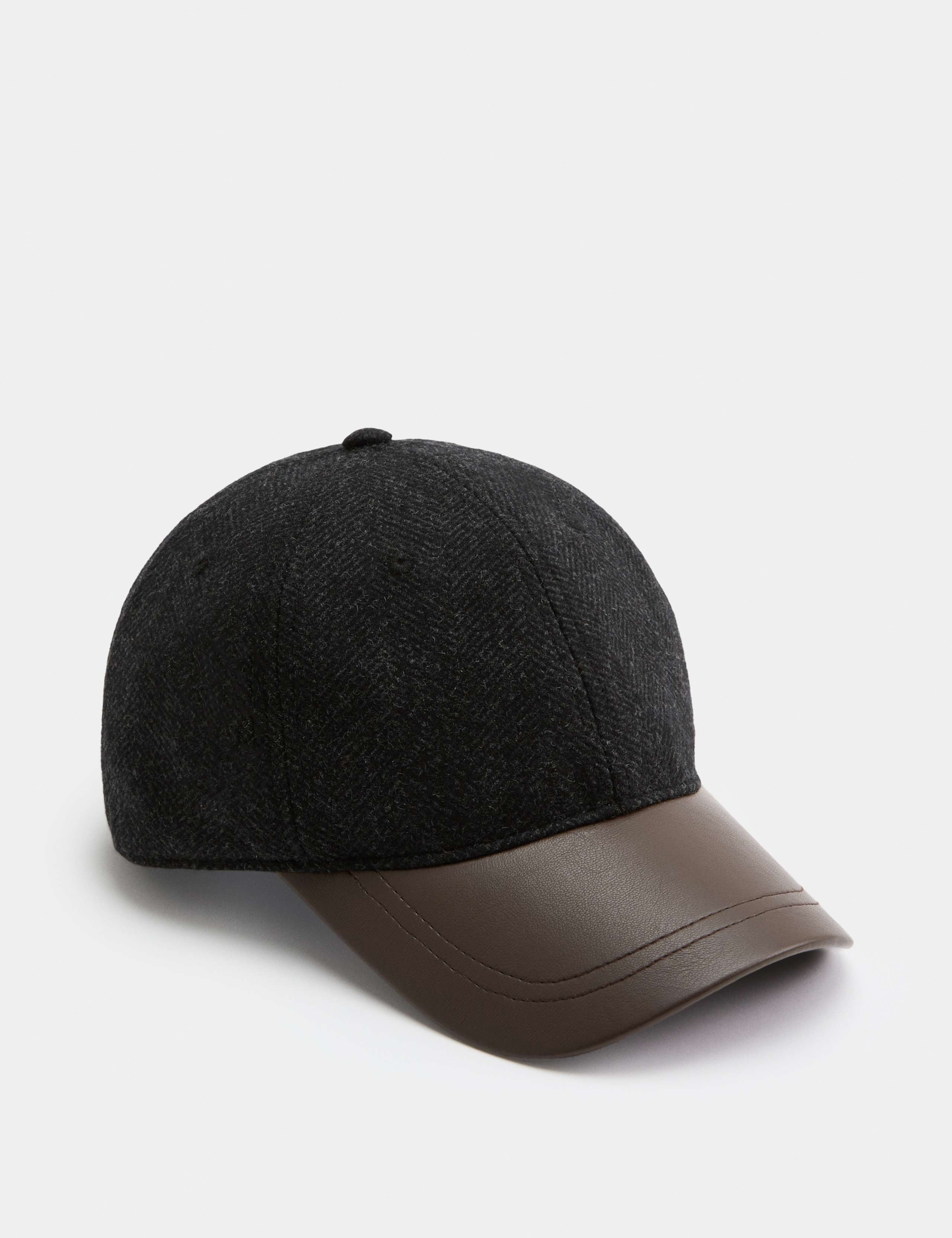Wool Rich Herringbone Baseball Cap