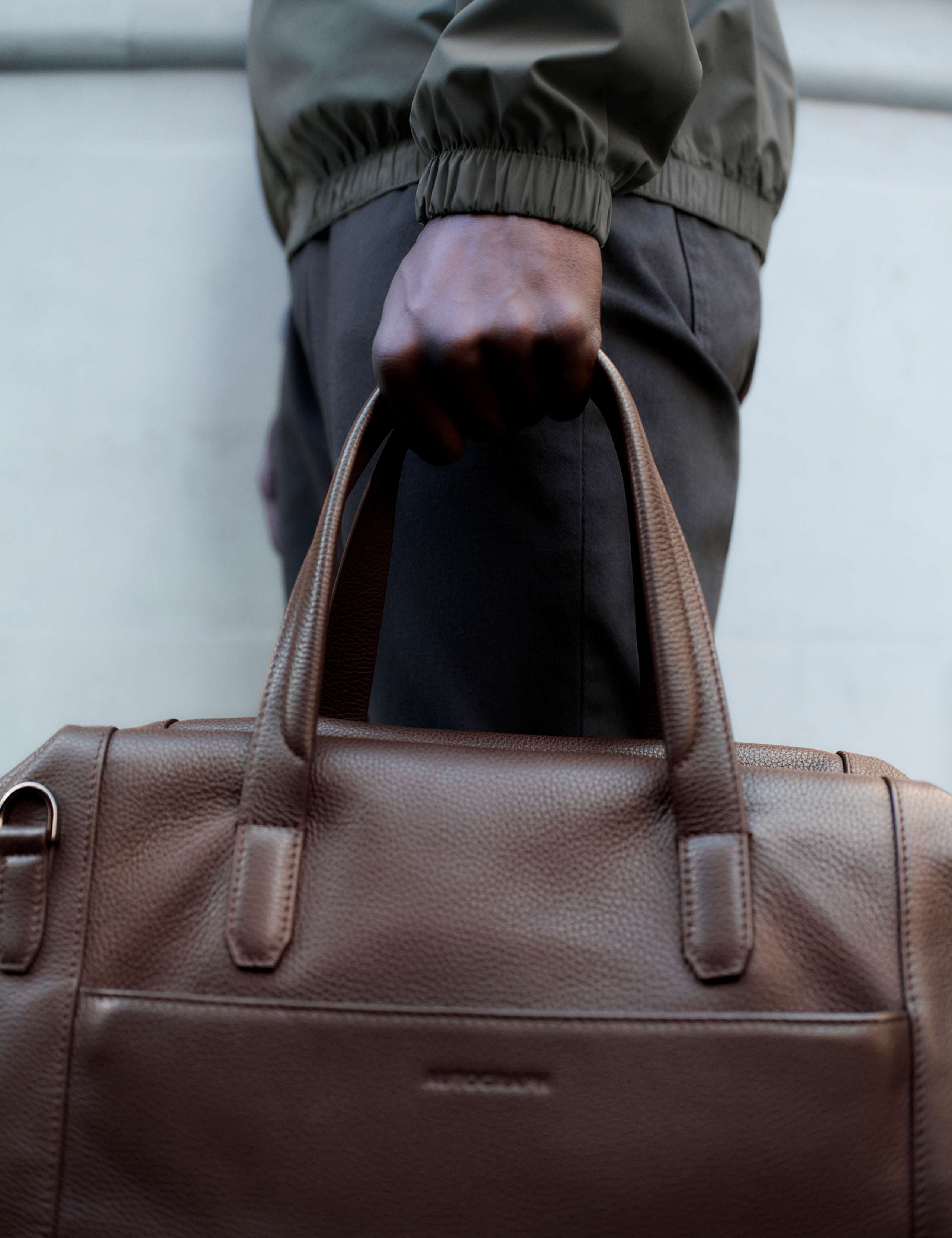 Leather Pebble Grain Weekend Bag