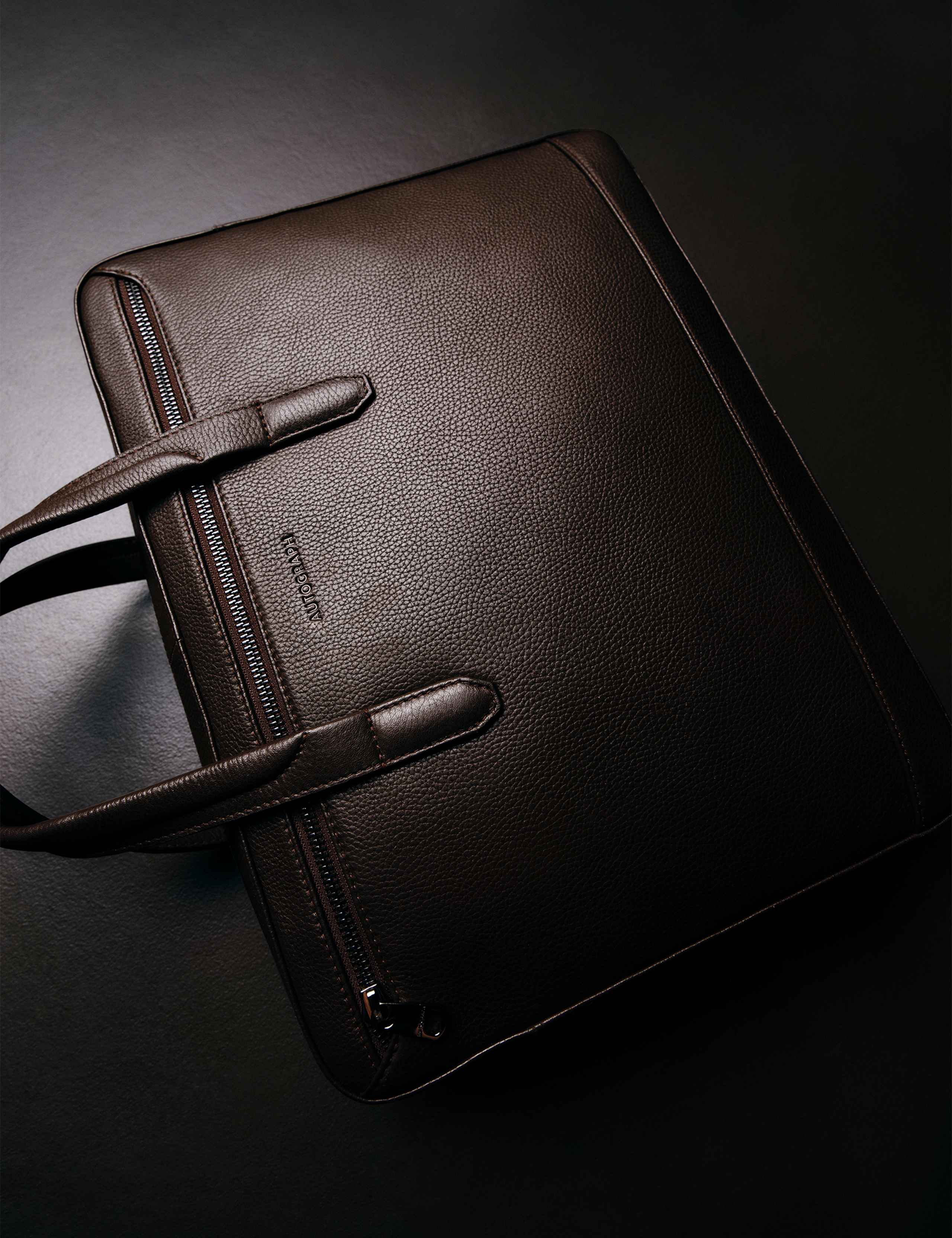 Leather Pebble Grain Laptop Bag