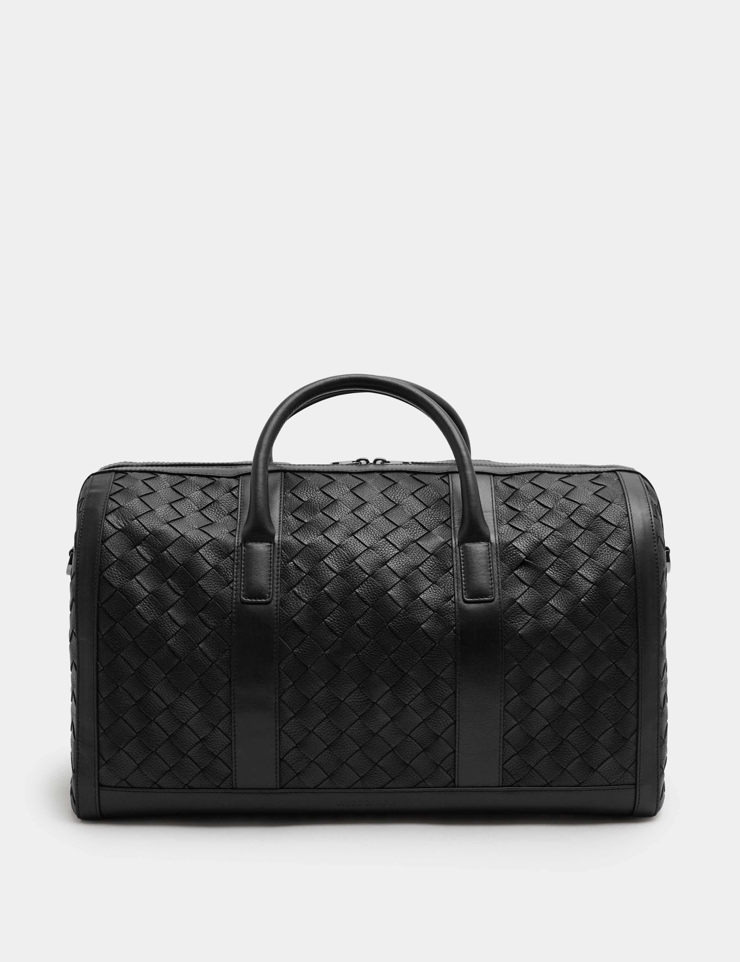 Leather Woven Weekend Bag