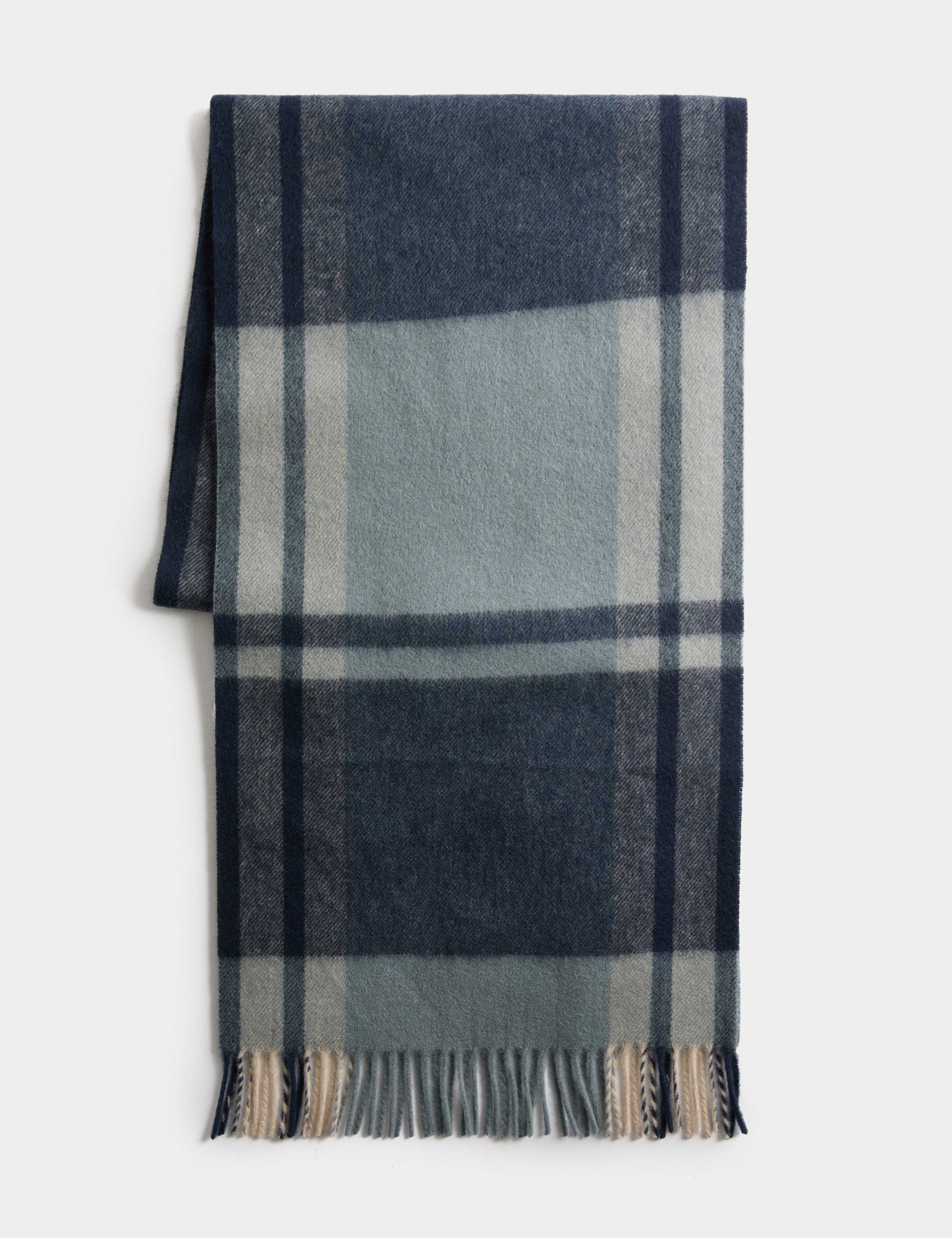 Merino Wool Checked Scarf