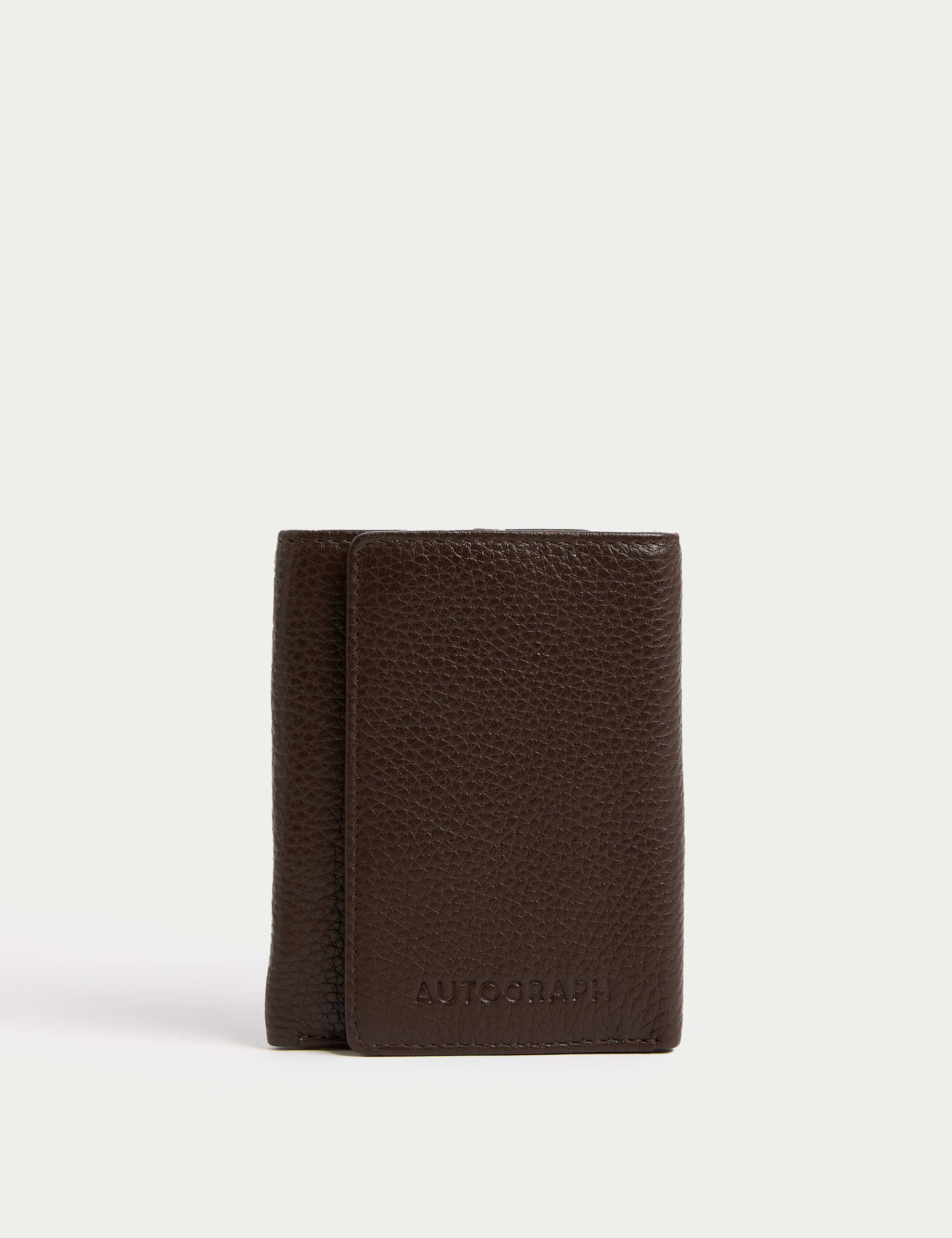 Leather Pebble Grain Tri-Fold Wallet