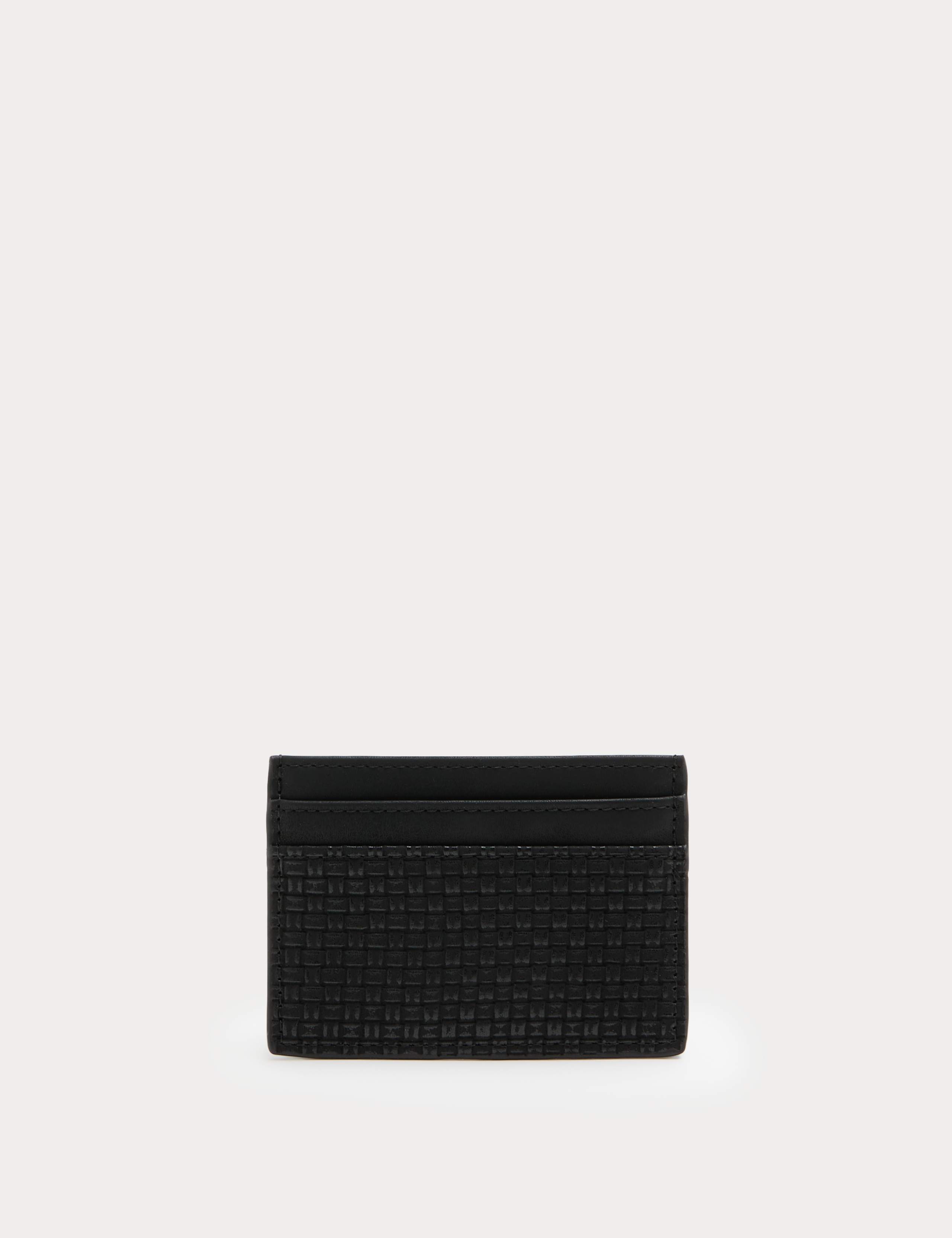 Textured Faux Leather Card Holder