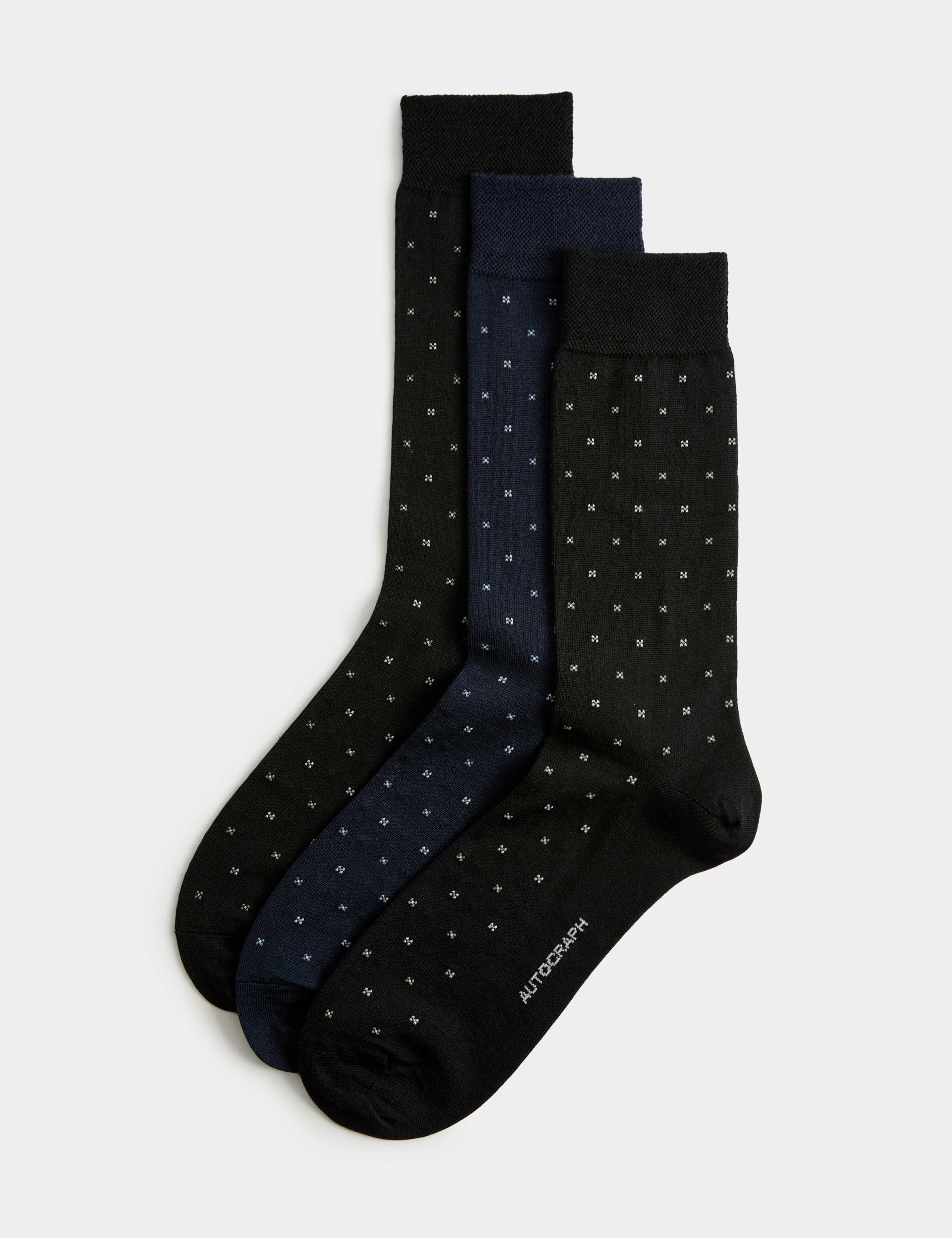3 Pack Geometric Merino Wool Blend Socks