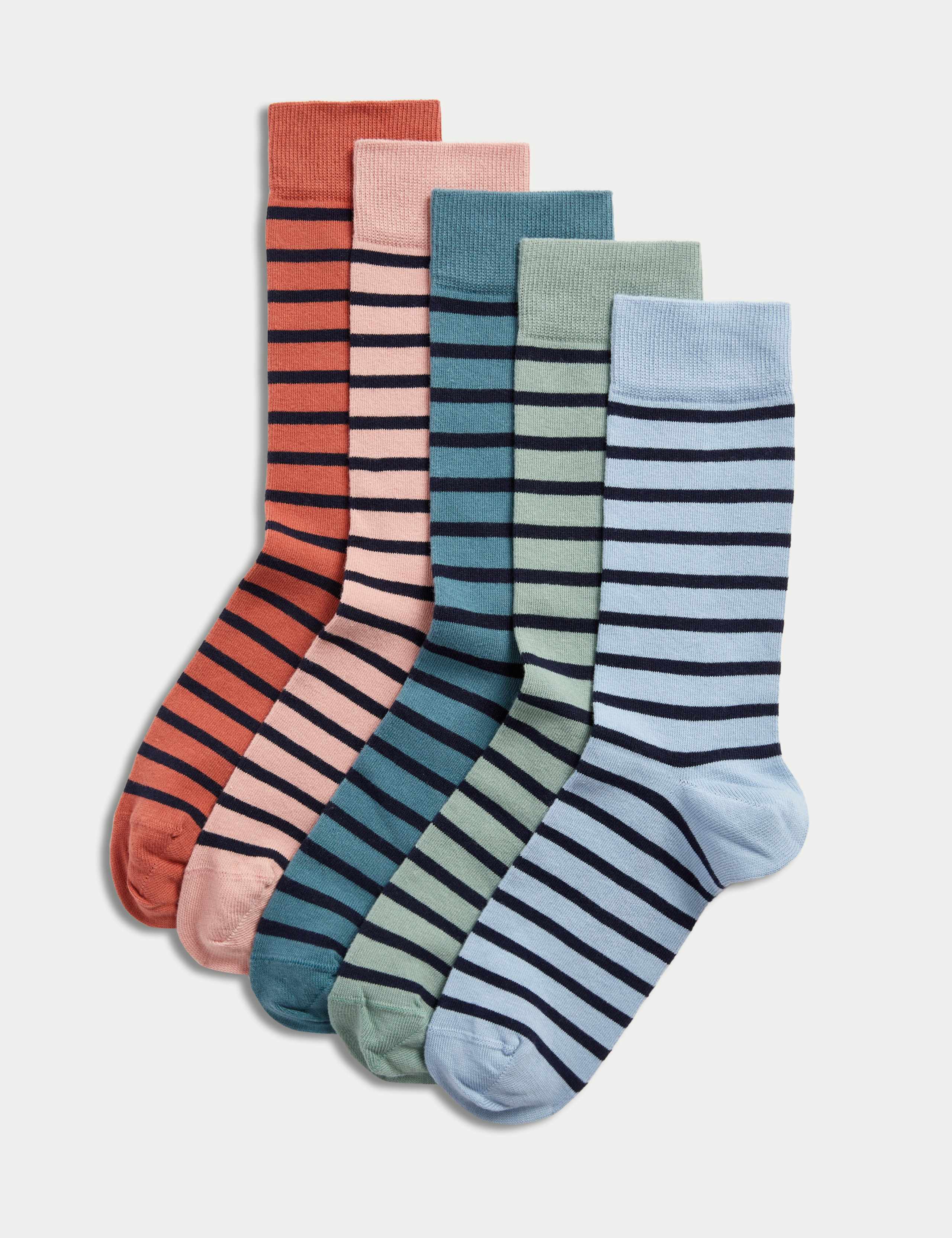5pk Cool & Fresh™ Striped Cotton Rich Socks