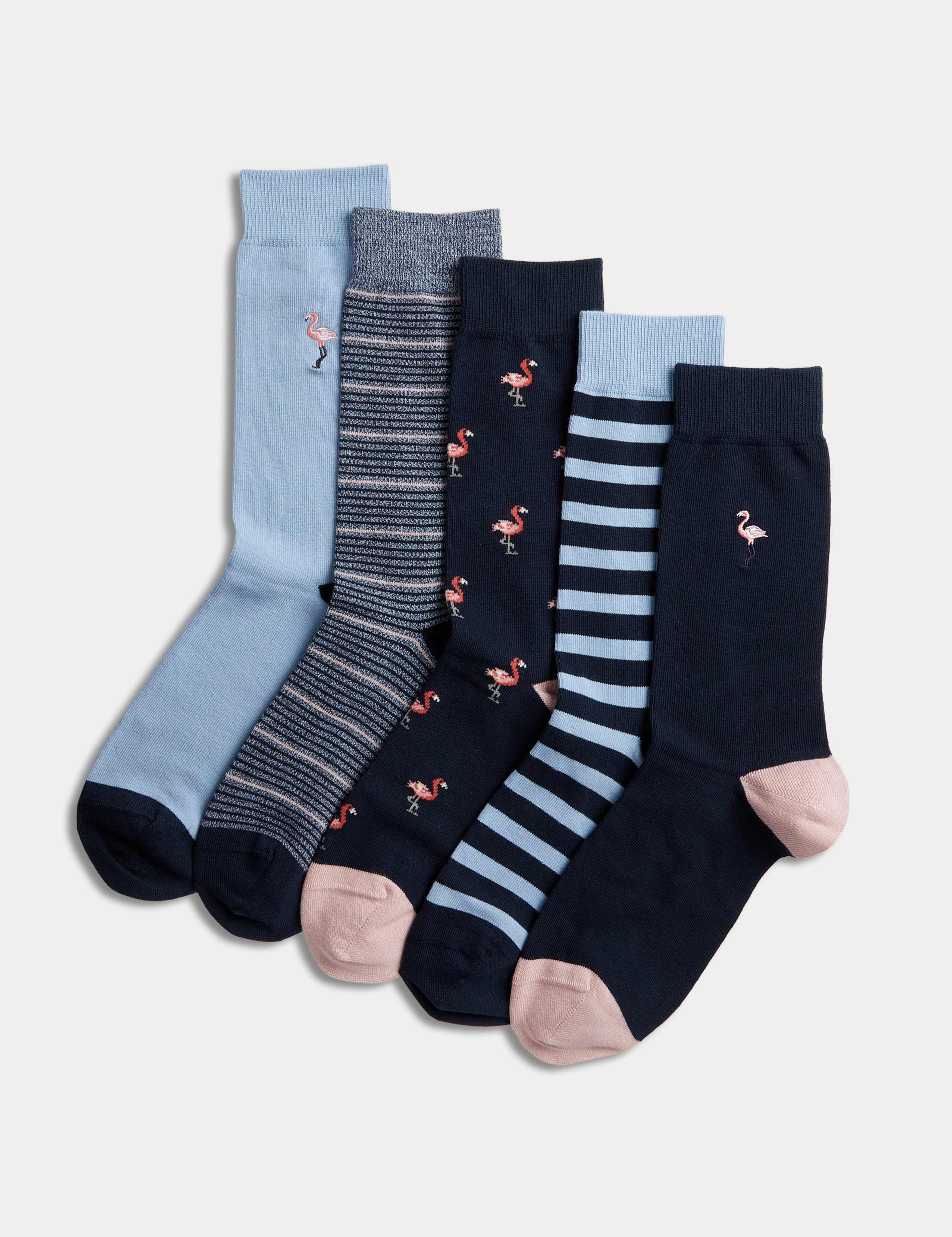 5pk Cool & Fresh™ Flamingo Cotton Rich Socks