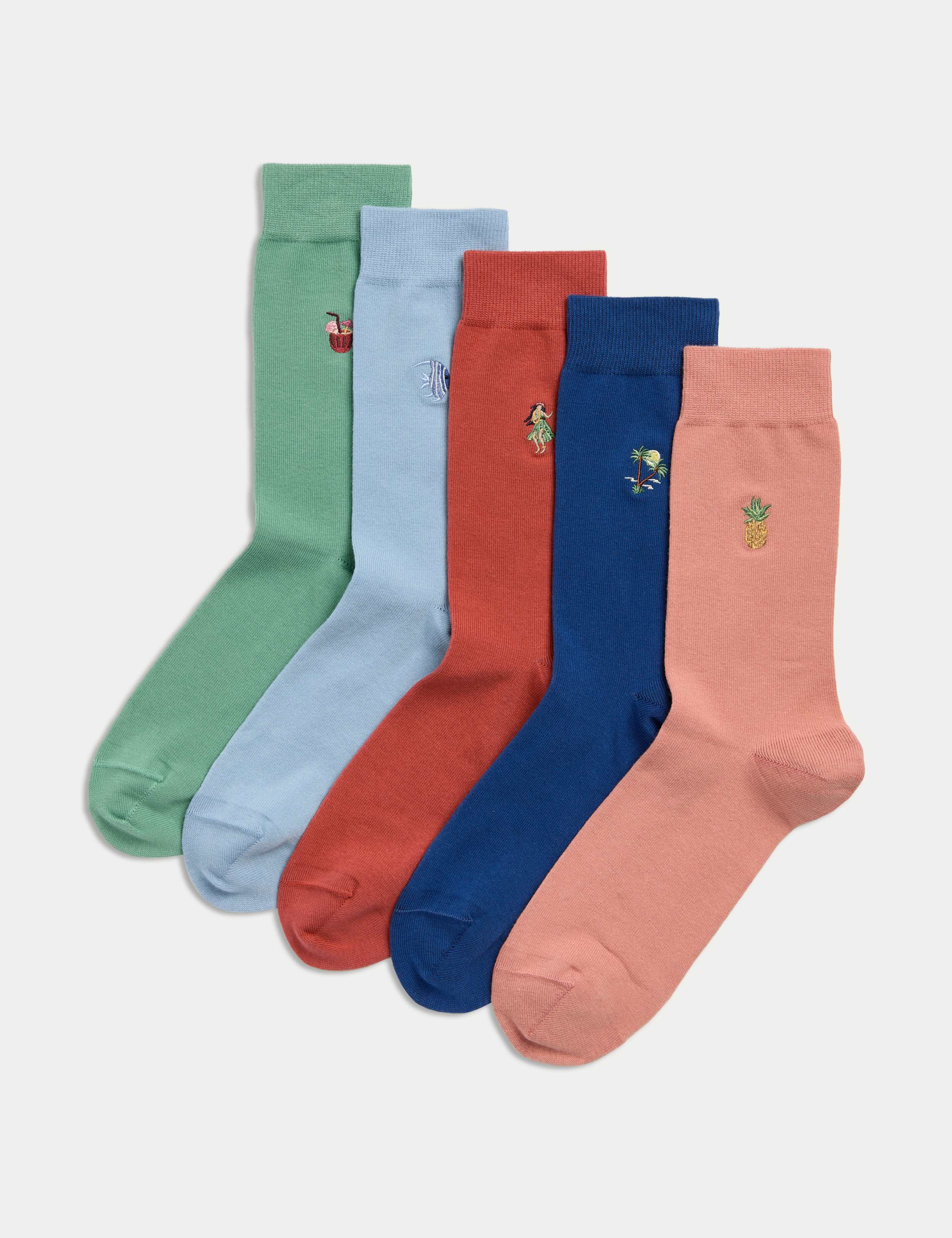 5pk Cool & Fresh™ Hawaiian Cotton Rich Socks