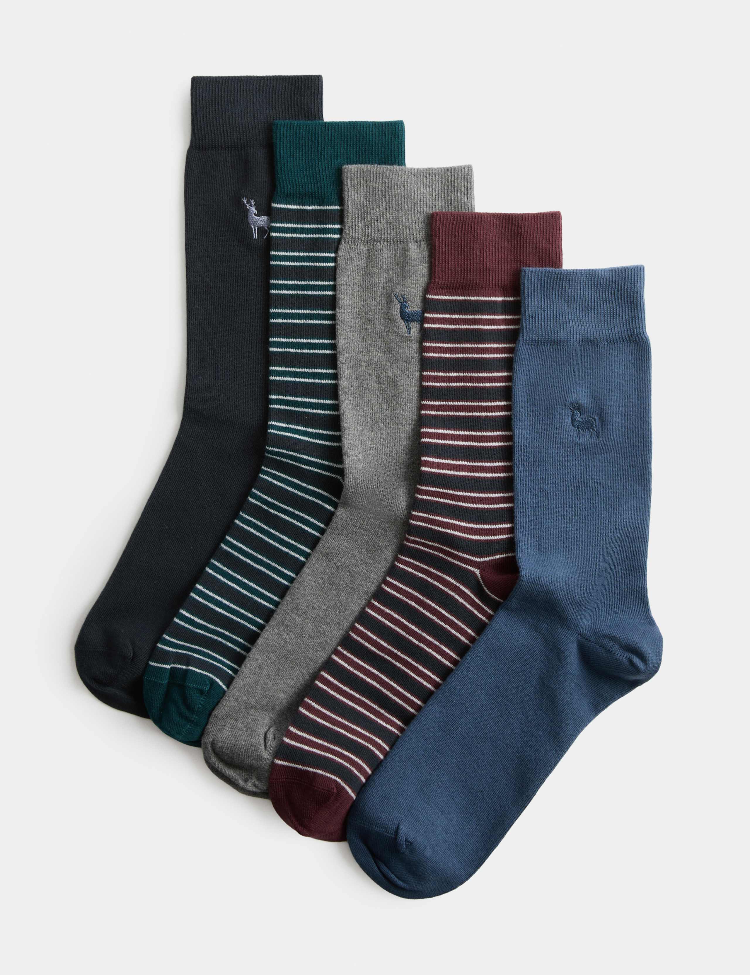 5 Pack Cool & Fresh™ Stag Cotton Rich Socks