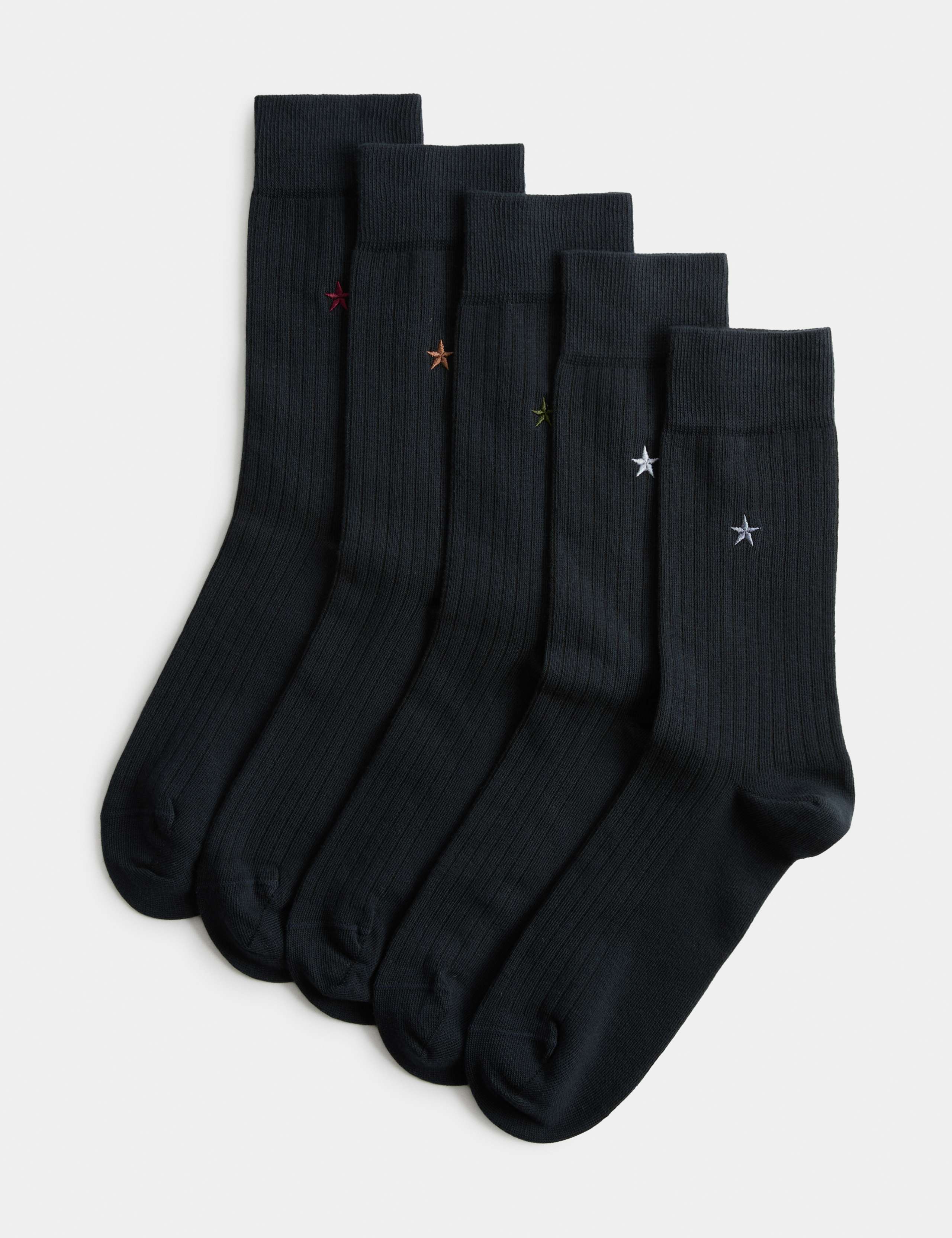 5 Pack Cool & Fresh™ Star Cotton Rich Socks