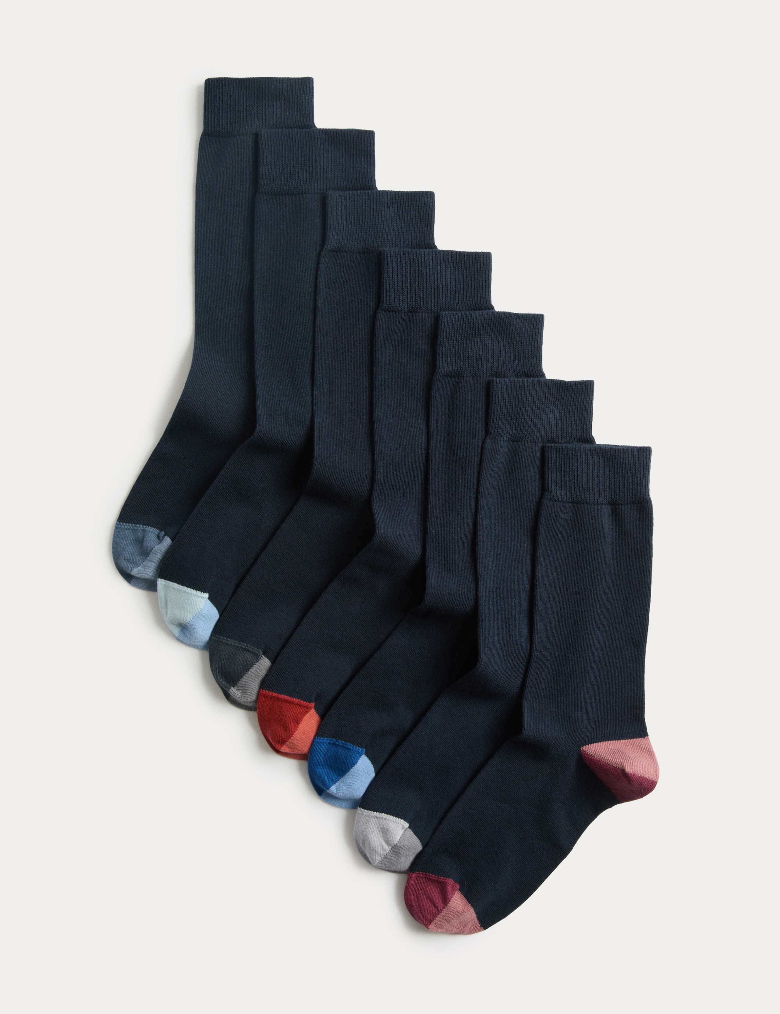 7 Pack Cool & Fresh™ Colour Block Cotton Rich Socks