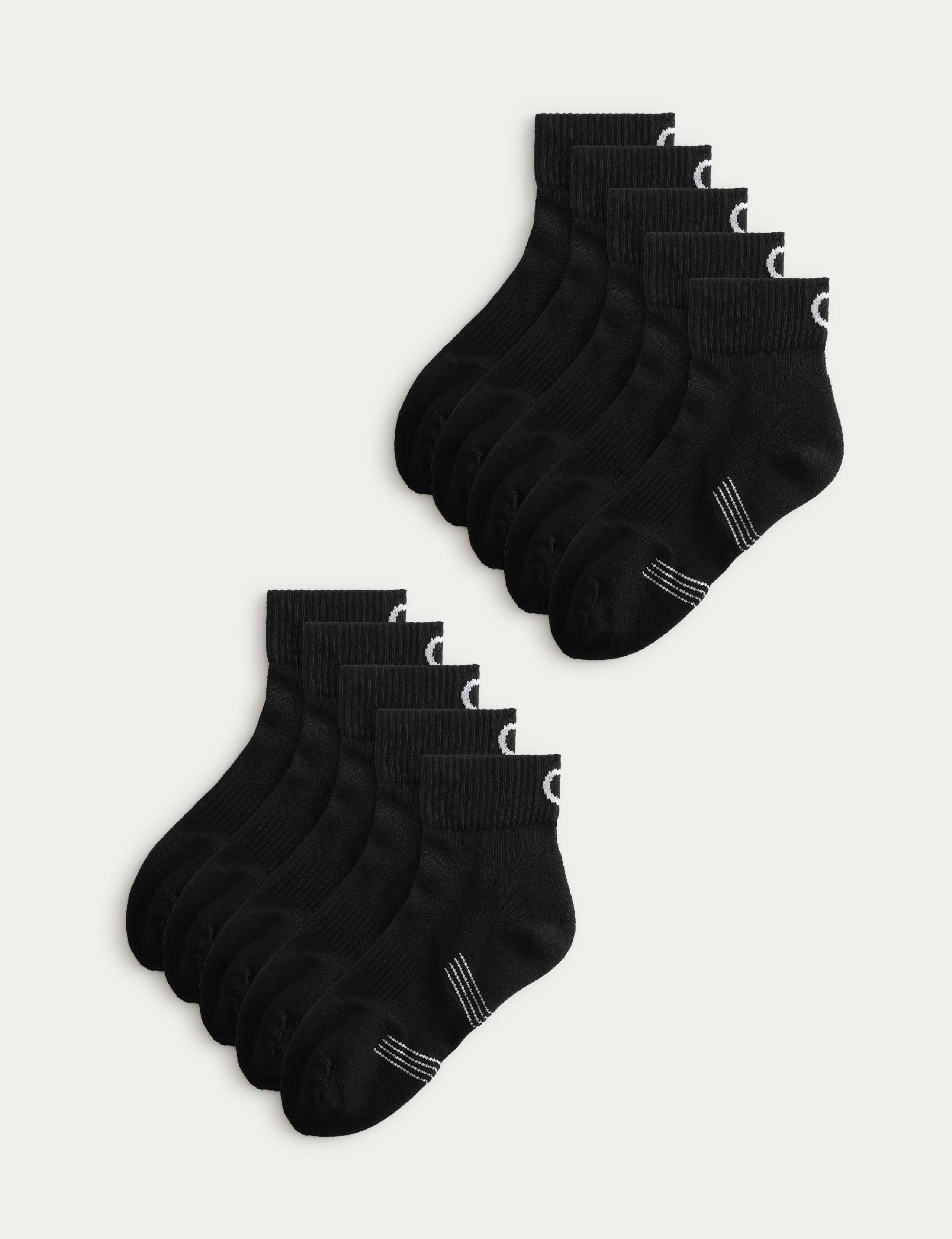 5 Pack Cool & Fresh™ Cushioned Cotton Rich Quarter Liner Sport Socks