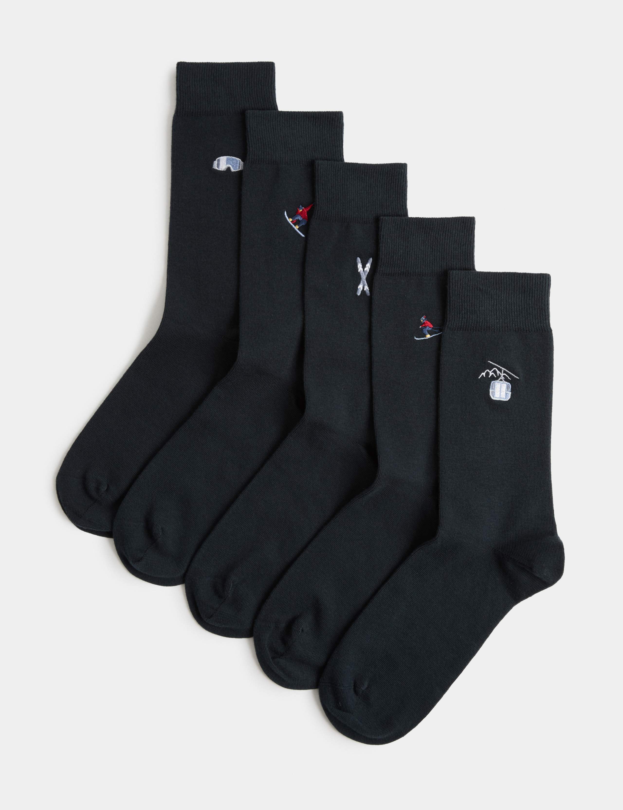 5 Pack Cool & Fresh™ Cotton Rich Ski Socks