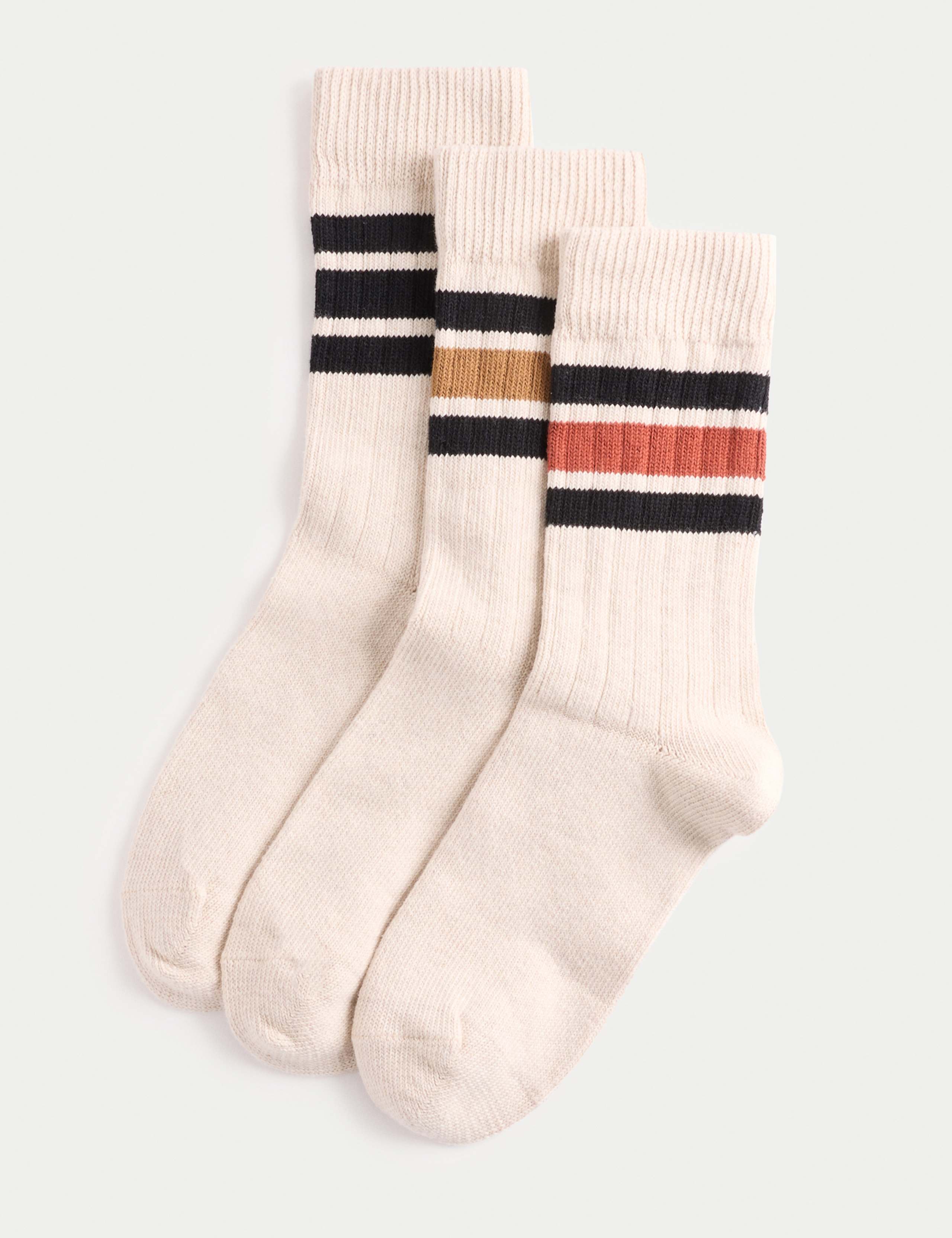 3pk Cotton Rich Striped Socks