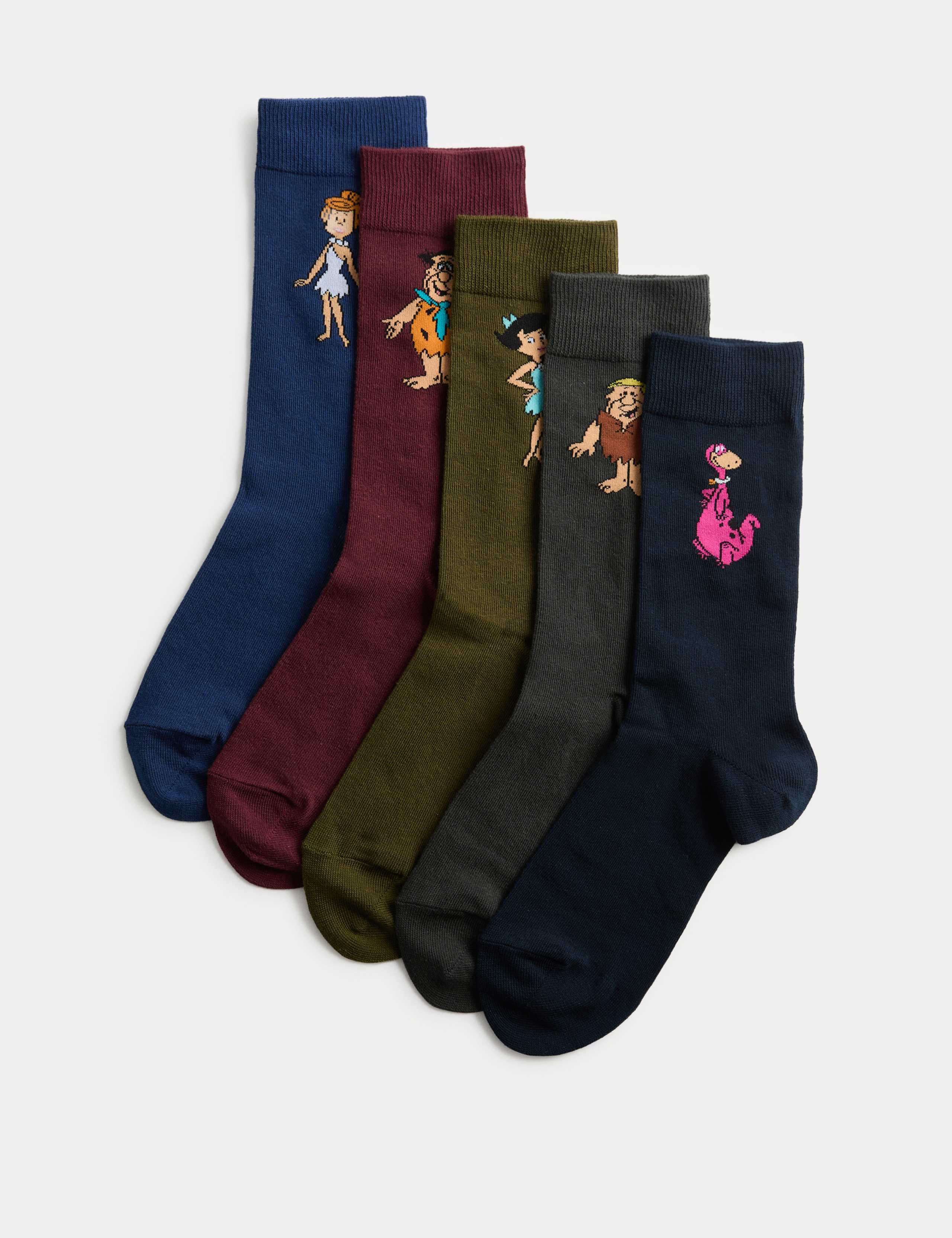 5pk The Flintstones™ Cotton Rich Socks